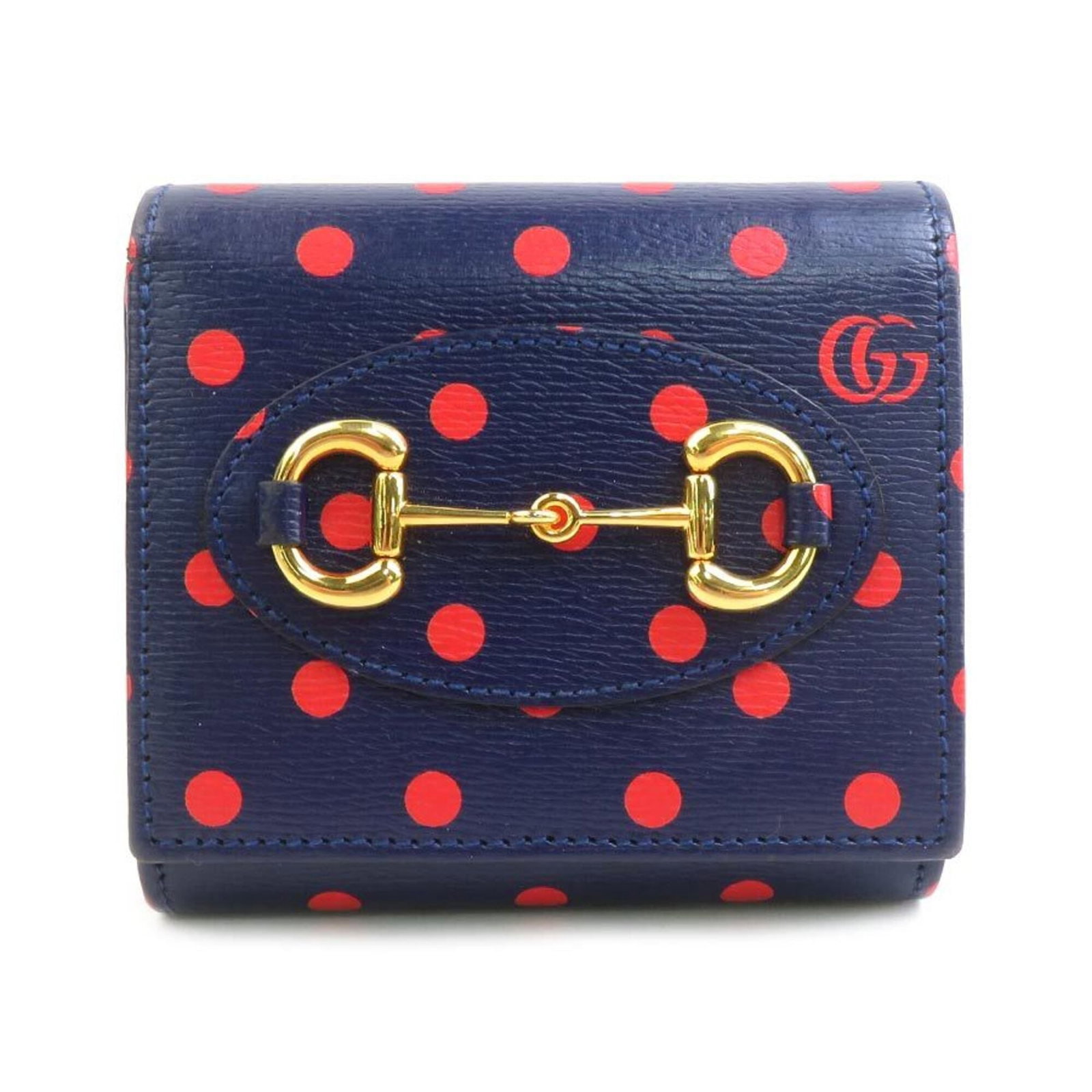 Gucci Wallet (Bi-Fold) Leather: Gucci Wallet (Bi-Fold) Leather Navy and Red color Gucci bi-fold leather wallet, made from high-quality Italian leather, measures 10cm x 11cm x 3cm. The classic design of this wallet is a timeless