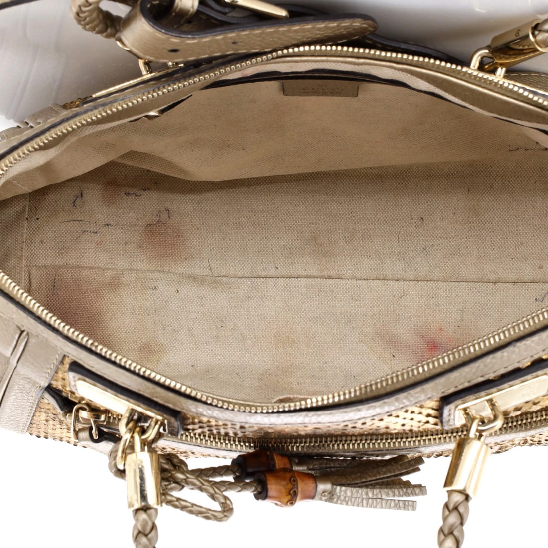 Gucci Bella Convertible Top Handle Bag Python Medium - 5