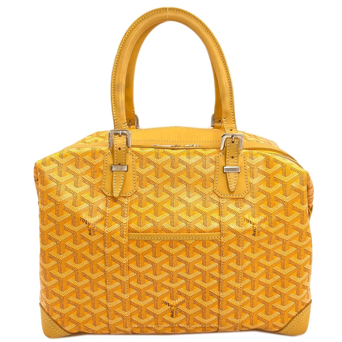 Goyard Boeing 30 Herringbone Pattern Boston Bag Pvc: Goyard Boeing 30 Herringbone Pattern Boston Bag Pvc Yellow Goyard Boeing 30 Herringbone Pattern Boston Bag made from PVC. This iconic bag features a classic 8.7 inch height and 6.5 inch depth, with a 