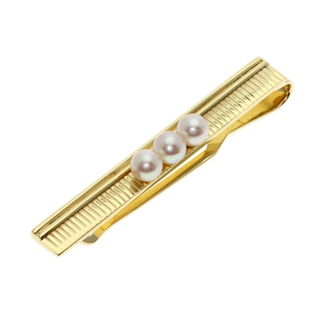Mikimoto K14 Pearl Yellow Gold Tie Pin: Mikimoto K14 Pearl Yellow Gold Tie Pin K14 Pearl Yellow Gold Tie PinMade from high-quality K14 Yellow Gold, this tie pin boasts a striking gold finish. The open closure allows for easy wear, while the