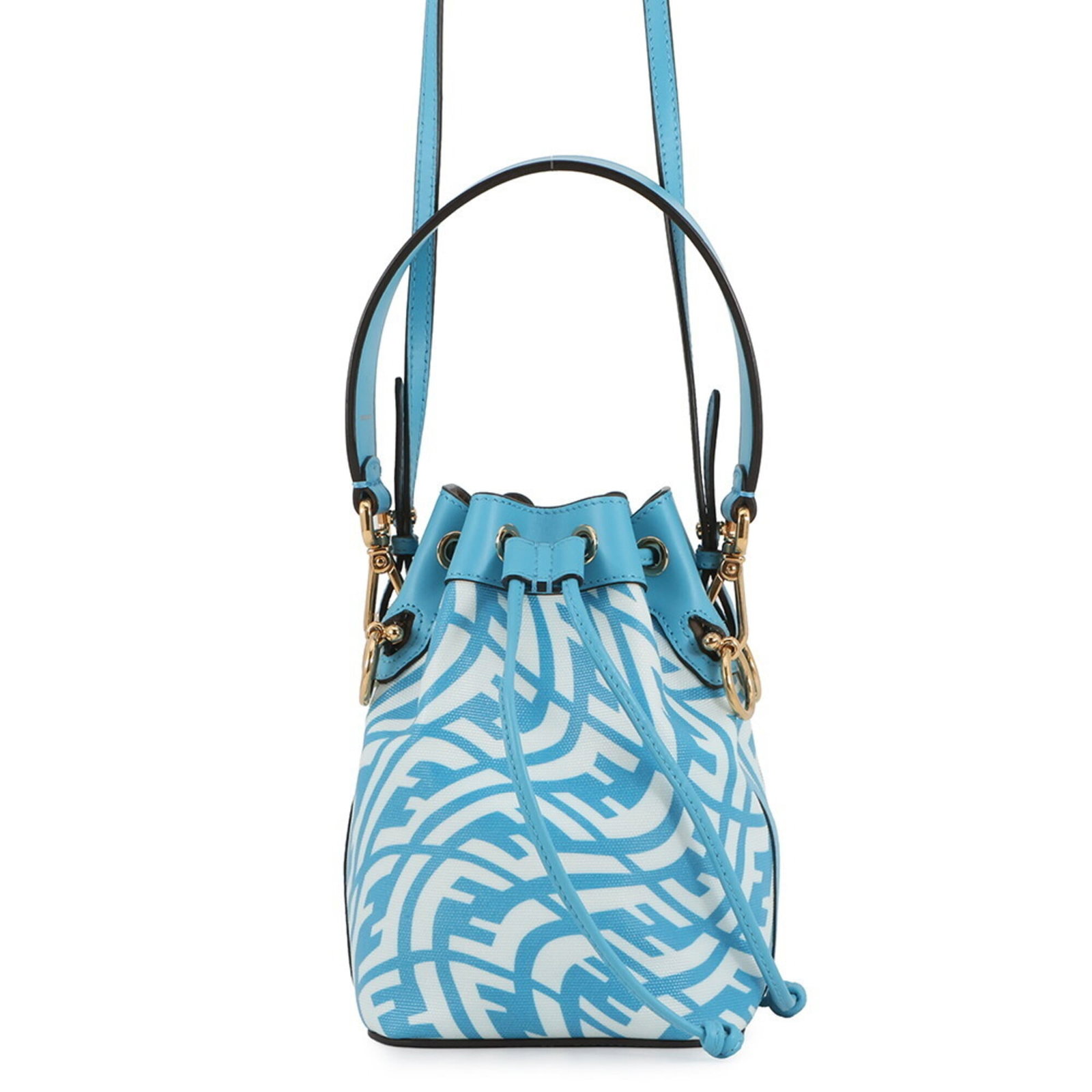 Shoulder Bag Leather Pvc Fendi Handbag: Shoulder Bag Leather Pvc Fendi Handbag Blue and White Fendi Shoulder Bag Made from High-Quality Leather and PVC, This Stylish Handbag Measures 17.5cm x 12cm x 10cm and Features a Unique Color