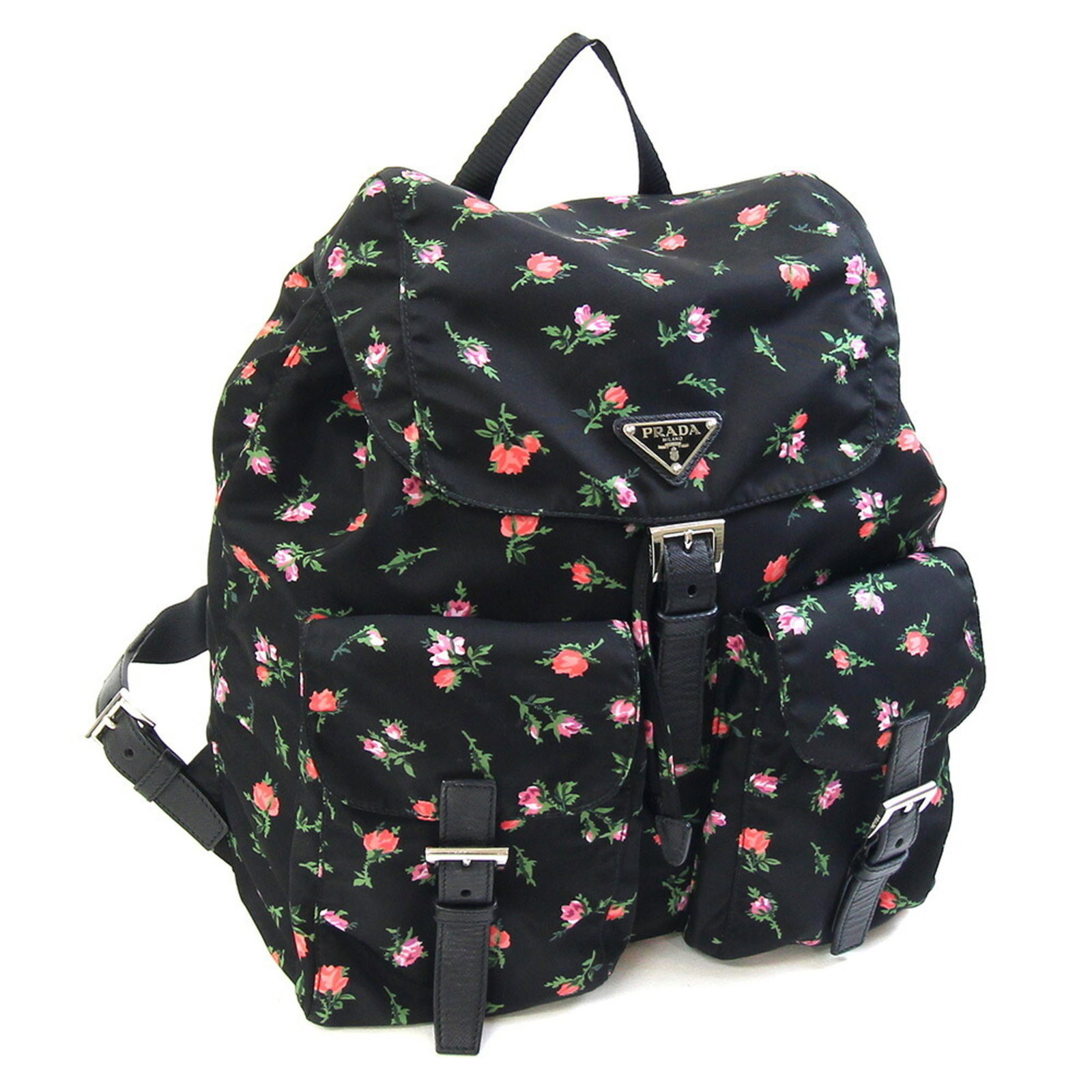 Backpack Nylon Prada: Backpack Nylon Prada Black, Pink, or White Prada Backpack: A Stylish Nylon Backpack. Made from high-quality nylon, this backpack features a sleek design with a compact size of 32cm x 30cm x 15cm, perf