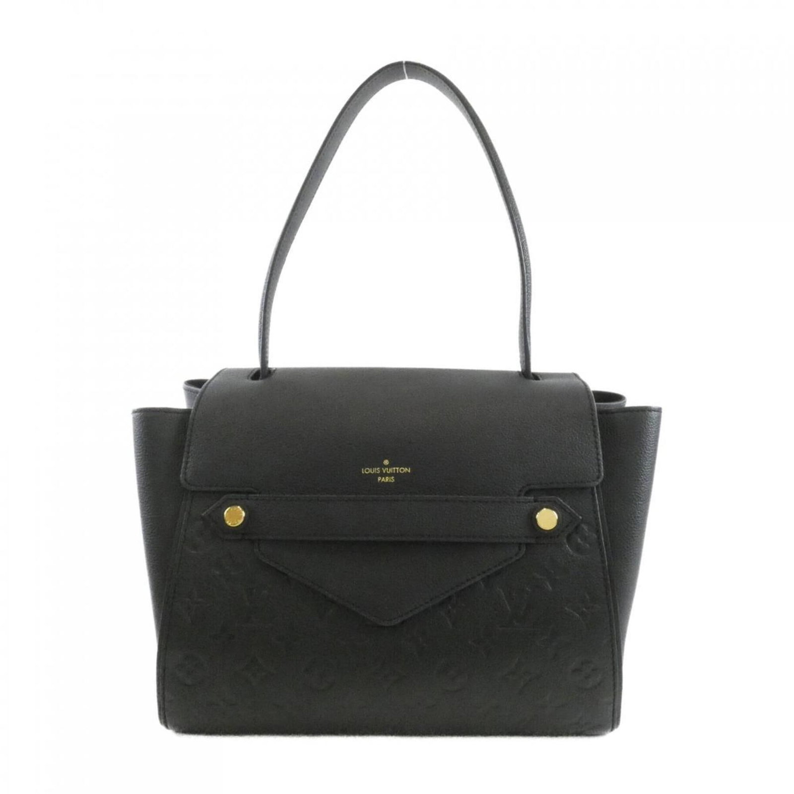 Handbag Louis Vuitton Monogram Empreinte: Handbag Louis Vuitton Monogram Empreinte The Louis Vuitton Monogram Empreinte handbag is a sleek and sophisticated black accessory featuring the iconic Monogram Empreinte pattern. Measuring 23cm x