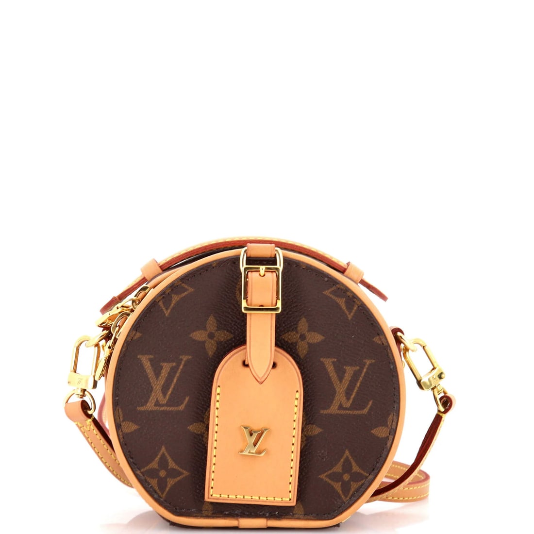 Boite Chapeau Bag Monogram Canvas Louis Vuitton: Boite Chapeau Bag Monogram Canvas Louis Vuitton Brown canvas coated Louis Vuitton Boite Chapeau bag with gold hardware and neutral leather interior, featuring a mini cross body design with a