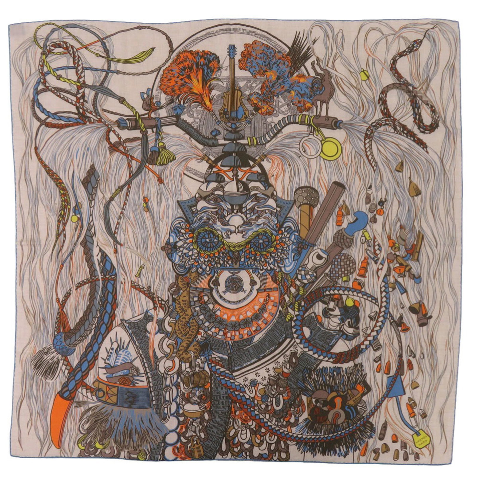 Cashmere Silk Scarf Hermes: Cashmere Silk Scarf Hermes Cashmere Silk Scarf from Hermes, crafted in France, boasts a luxurious blend of cashmere and silk, available in beige, blue, and orange hues, measuring 98cm x 99cm. The scar