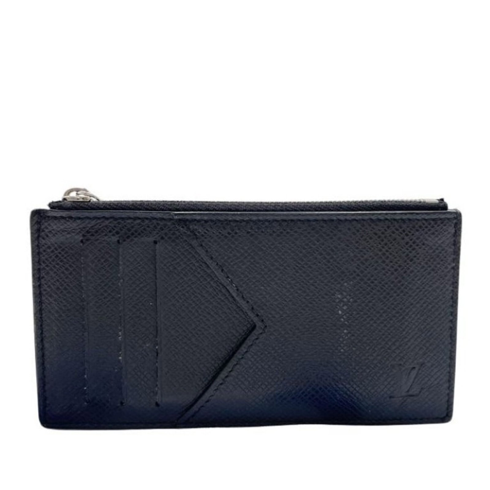 Taiga Leather Louis Vuitton Card Case: Taiga Leather Louis Vuitton Card Case Taiga Leather Louis Vuitton Card Case features a unique Ardoise, Black design made from high-quality Taiga leather, with a 7.5cm x 14.5cm size and RFID