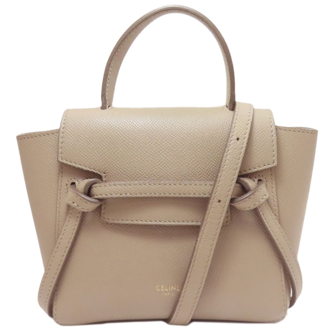 Pico Calf Belt Handbag 2Way Celine Bag: Pico Calf Belt Handbag 2Way Celine Bag Beige Calf Pico Calf Belt Handbag with 2-way Celine Bag Design. This beige Calf handbag features a 2-way design, showcasing its unique style. Made from