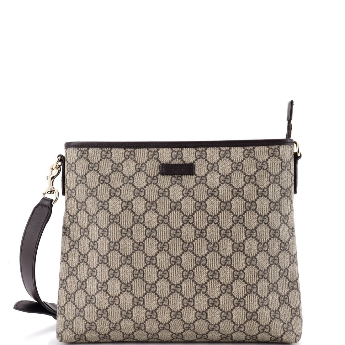 Gucci Medium Canvas Coated Zip Top Messenger Bag