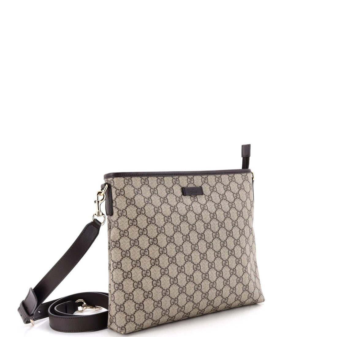 Gucci Medium Canvas Coated Zip Top Messenger Bag - 2