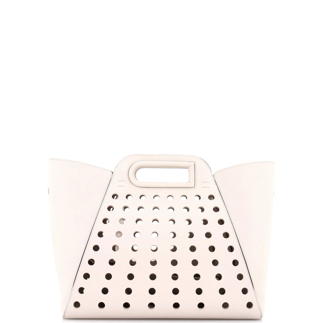 Delvaux L'Airess Tote Perforated Leather MM: Delvaux L'Airess Tote Perforated Leather MM Delvaux L'Airess Tote Perforated Leather MM is a neutral-toned, perforated leather tote bag with a classic design. Measuring 11" in height, 14" in width,
