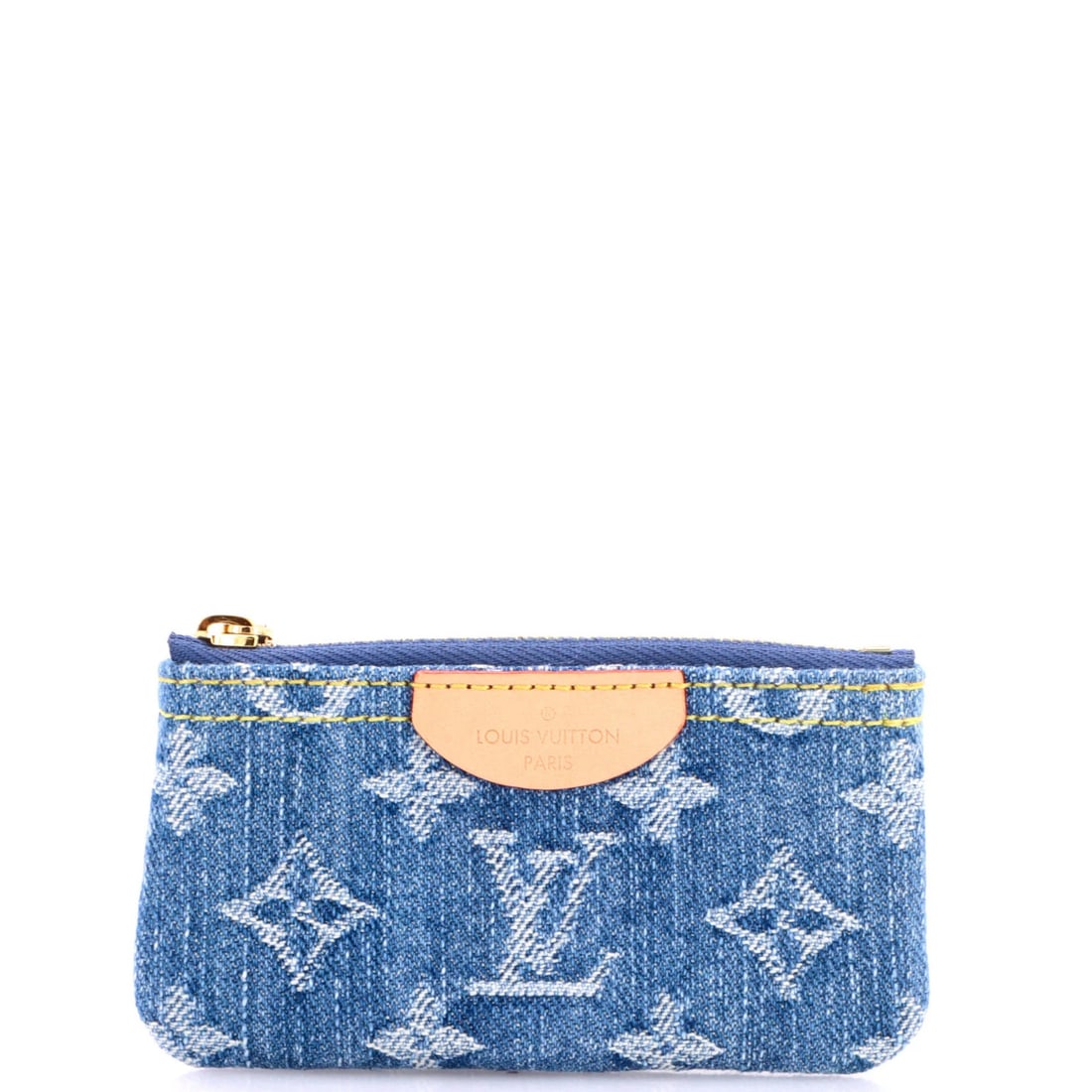 Key Pouch Monogram Louis Vuitton Denim: Key Pouch Monogram Louis Vuitton Denim Blue Louis Vuitton Denim Key Pouch with Monogram Pattern, featuring a classic design with a 2.5" height and 4.5" width, made from durable denim exterior and