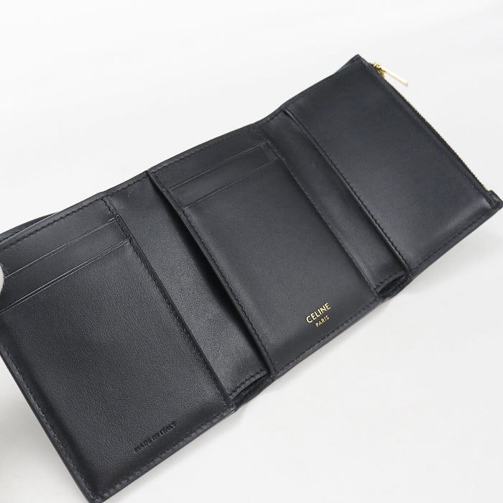 Celine Leather Wallet Fold - 3
