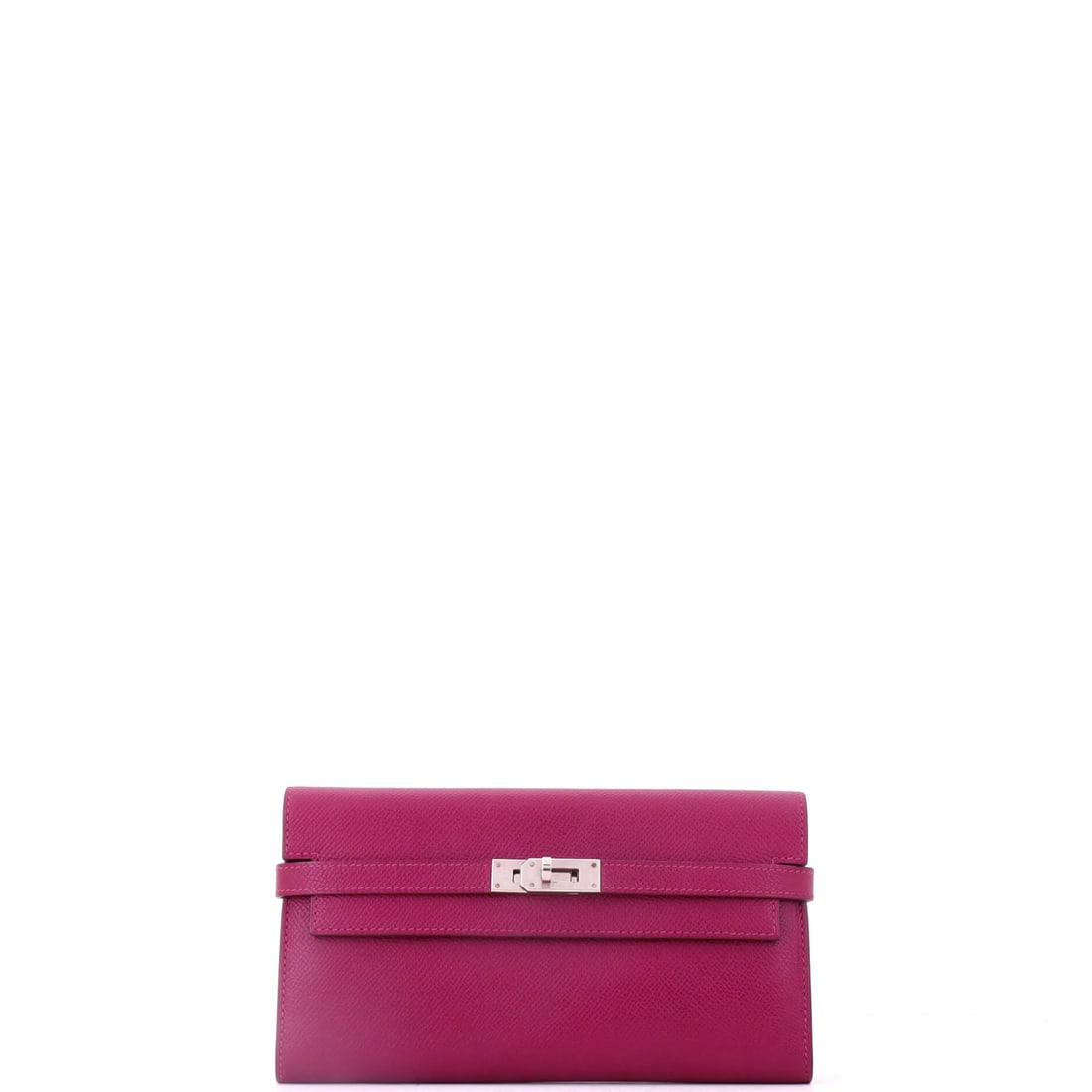 Hermes Kelly Wallet Long Epsom: Hermes Kelly Wallet Long Epsom Pink leather Epsom Kelly Wallet Long from Hermes, featuring a classic design with a long strap and palladium hardware. This wallet has a great condition, with minor scuf