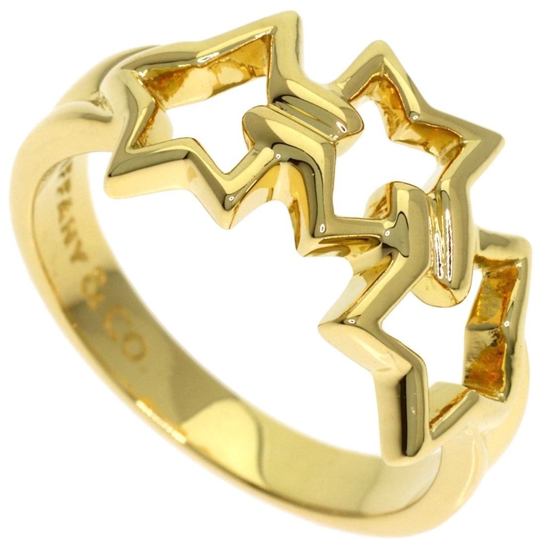 Triple Star Ring Tiffany K18 Yellow Gold: Triple Star Ring Tiffany K18 Yellow Gold K18 Yellow Gold Tiffany K18 Yellow Gold Triple Star Ring is a stunning piece of jewelry featuring a unique triple star design. Made from 18k K18 yellow gold, t