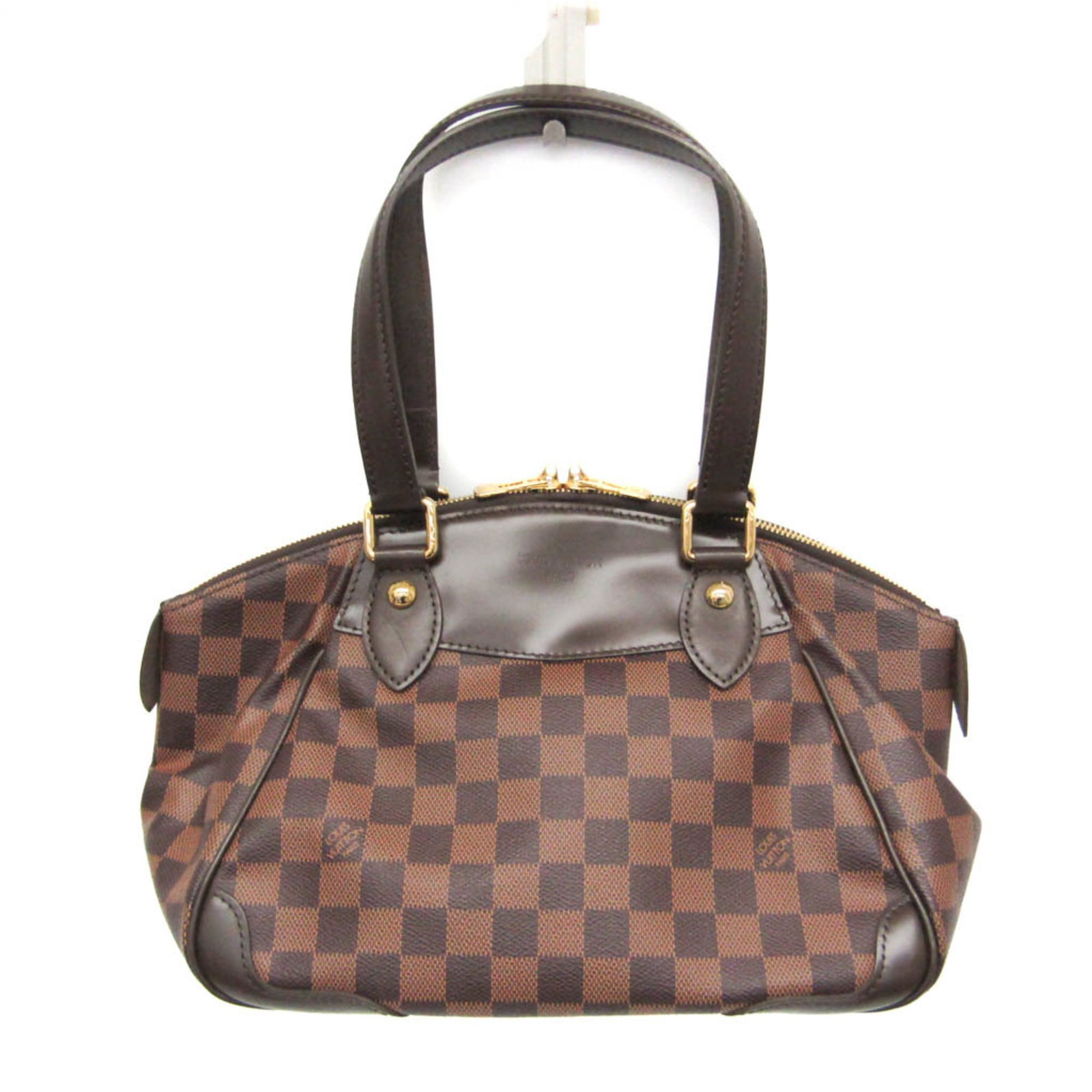 Shoulder Bag Damier Canvas By Louis Vuitton: Shoulder Bag Damier Canvas By Louis Vuitton Damier Canvas by Louis Vuitton Verona PM shoulder bag features a timeless design with Ebene color, minor scuffs and scratches on the leather. The bag boasts