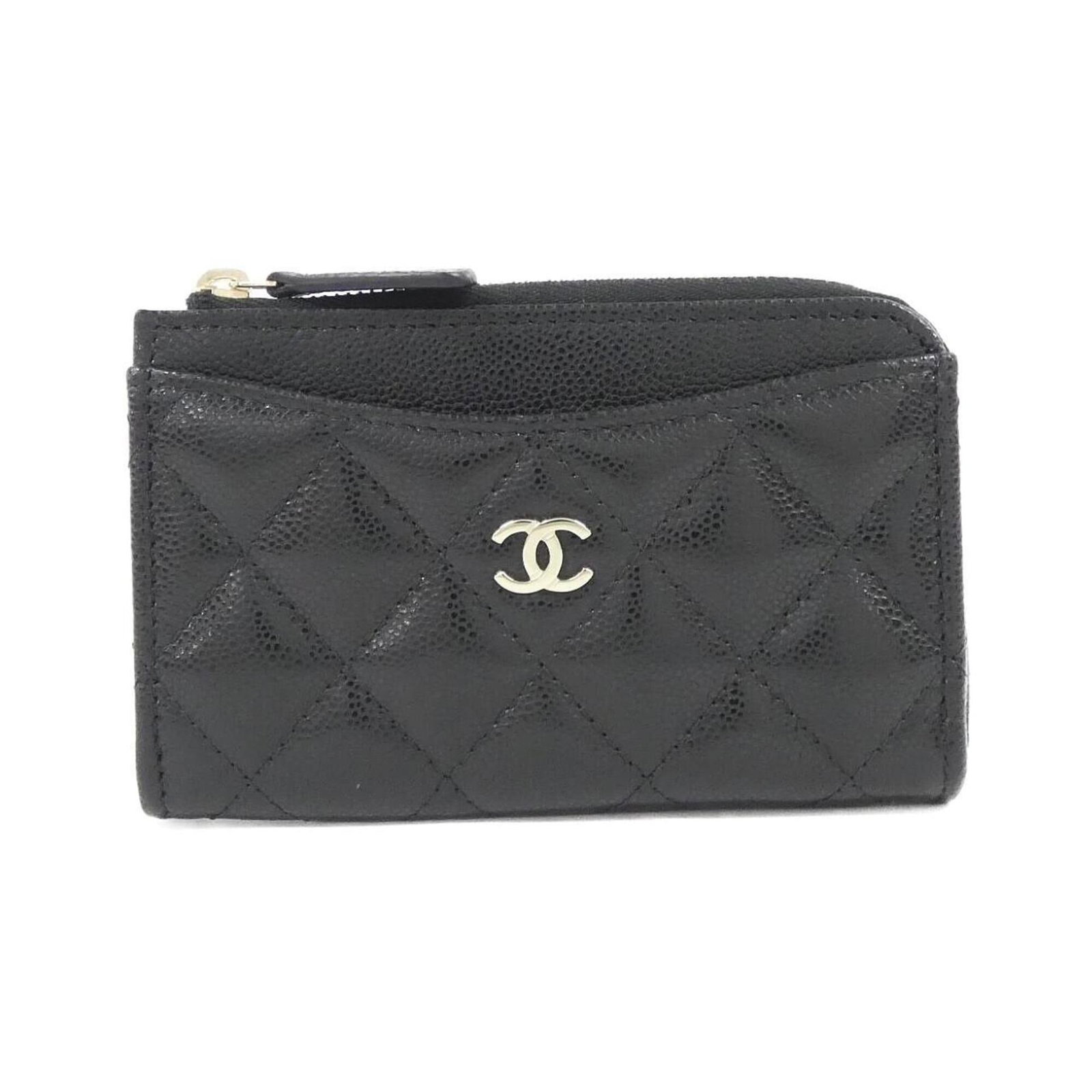 Calfskin Grained Chanel Business Card Case: Calfskin Grained Chanel Business Card Case Calfskin Grained Chanel Business Card Case is made from high-quality Grained Calfskin material, a distinctive feature of this business card case. The sleek