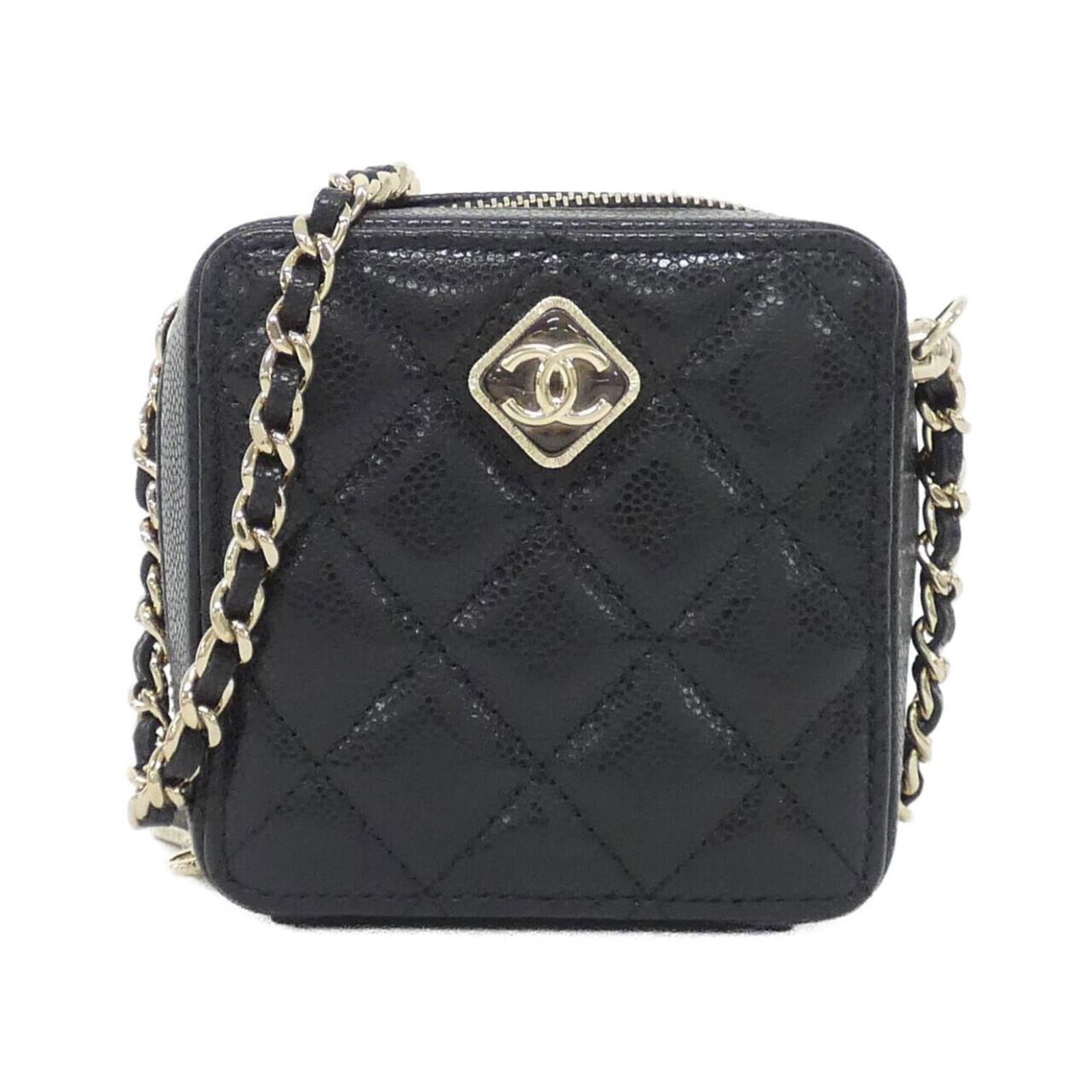 Calfskin Grained Shoulder Bag Handbag: Calfskin Grained Shoulder Bag Handbag Calfskin Grained Shoulder Bag Handbag in Black with Gold Hardware. This Chanel shoulder bag boasts a sleek, all-grained calfskin exterior and gold hardware,