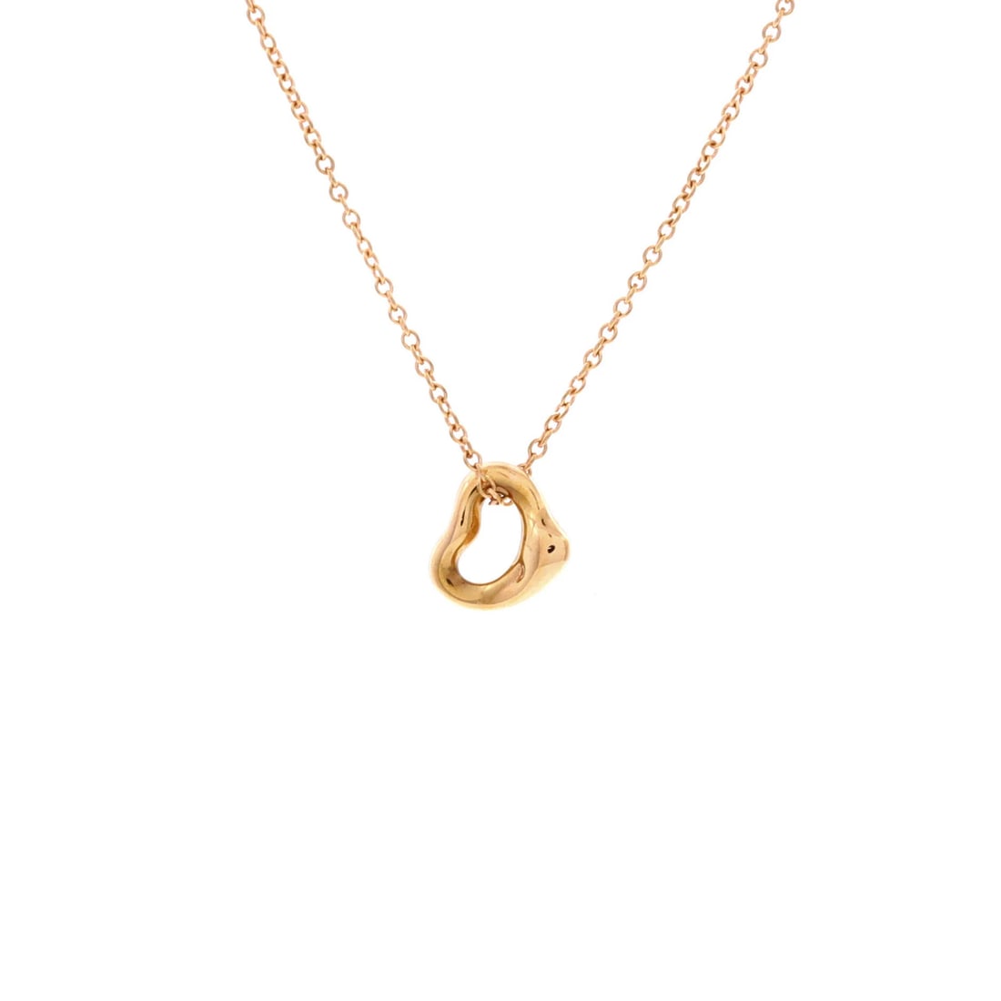 Elsa Peretti Pendant Necklace 18K Rose Gold Open Heart Tiffany: Elsa Peretti Pendant Necklace 18K Rose Gold Open Heart Tiffany 18K Rose Gold Elsa Peretti Open Heart Pendant Necklace from Tiffany & Co. - This exquisite necklace showcases a stunning 18K rose gold op