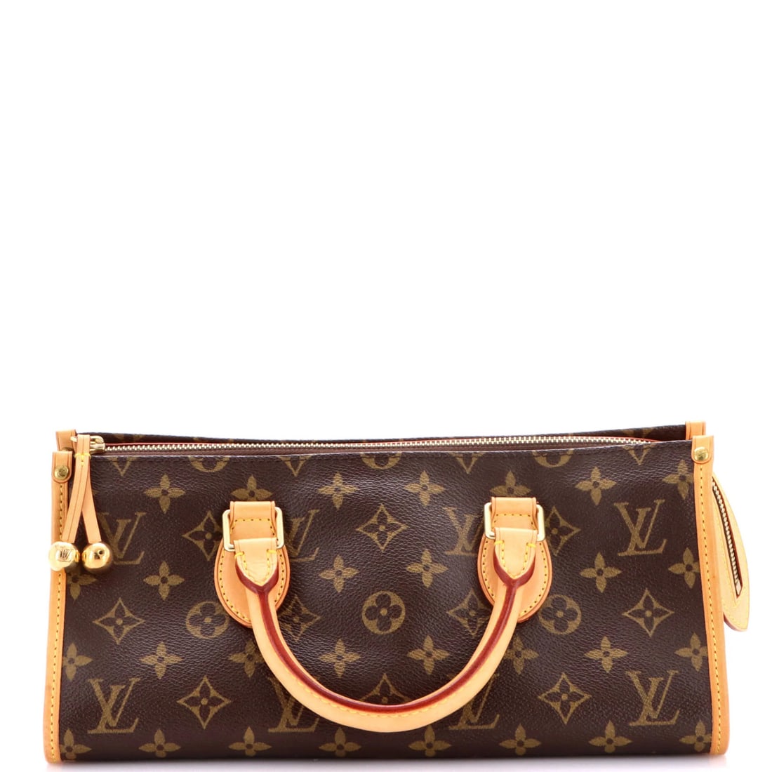 Handle Bag Louis Vuitton Monogram Canvas: Handle Bag Louis Vuitton Monogram Canvas Brown Louis Vuitton Monogram Canvas Satchel with Gold Hardware, featuring a classic Popincourt design and a sturdy canvas exterior with heavy edge wear and min