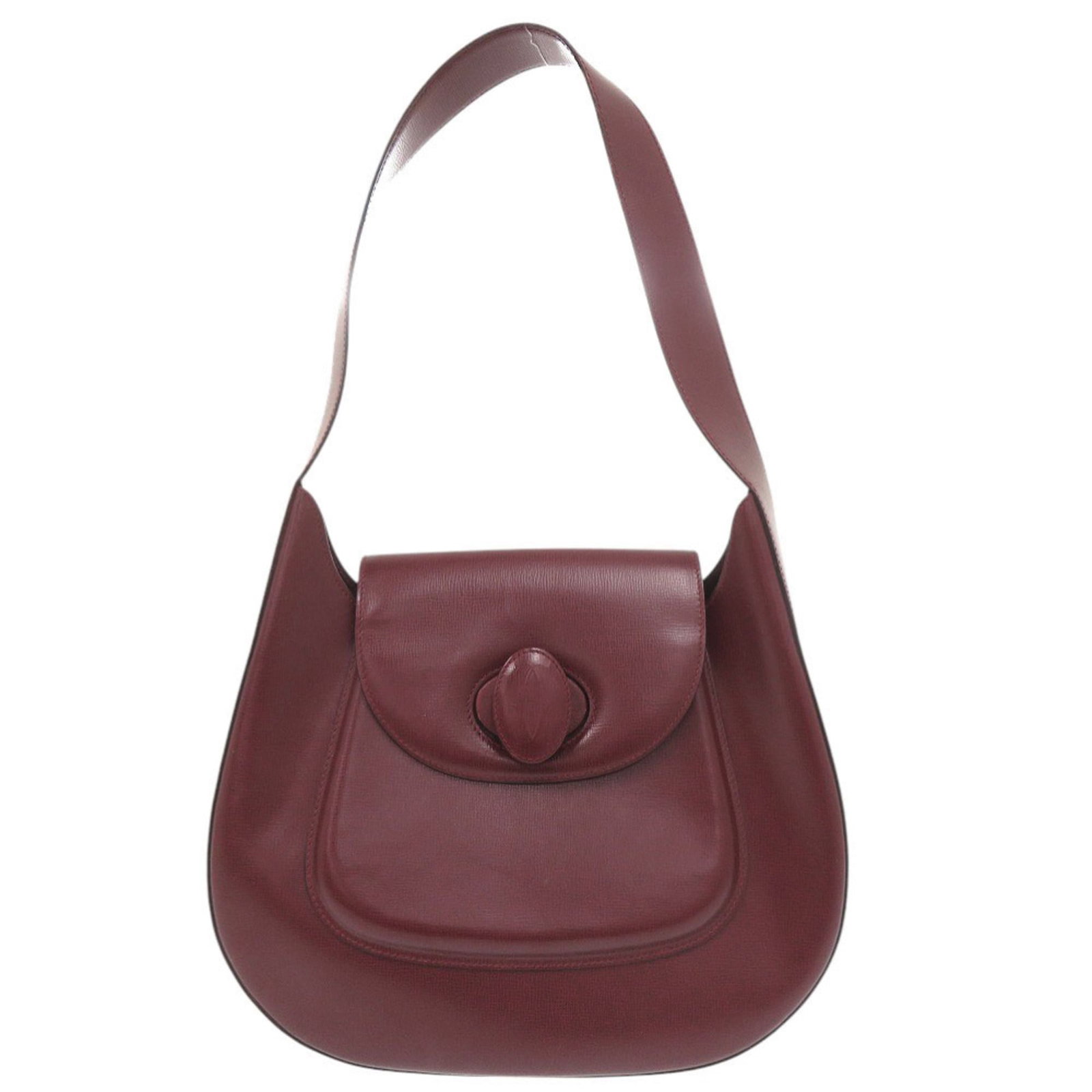 Shoulder Bag Cartier Leather: Shoulder Bag Cartier Leather Cartier Leather Shoulder Bag, 24cm x 28cm x 8cm, features luxurious Bordeaux leather and gold hardware, showcasing the iconic French brand's signature style. This elegant 