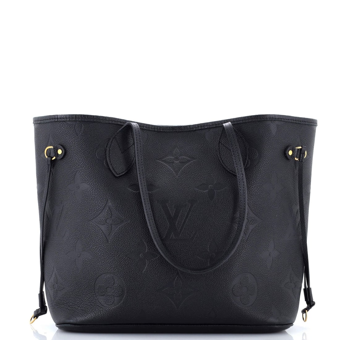 Neverfull Louis Vuitton Giant Empreinte Monogram MM Tote NM: Neverfull Louis Vuitton Giant Empreinte Monogram MM Tote NM Black Louis Vuitton Neverfull Giant Empreinte Monogram MM Tote with gold hardware, featuring a classic design and signature monogram