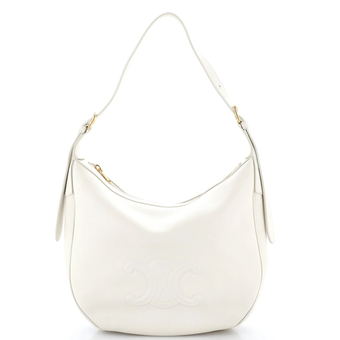 Celine Heloise Shoulder Bag Triomphe Embossed Leather Medium: Celine Heloise Shoulder Bag Triomphe Embossed Leather Medium Celine Heloise Shoulder Bag Triomphe Embossed Leather Medium is a stylish and elegant medium-sized shoulder bag with a white exterior and
