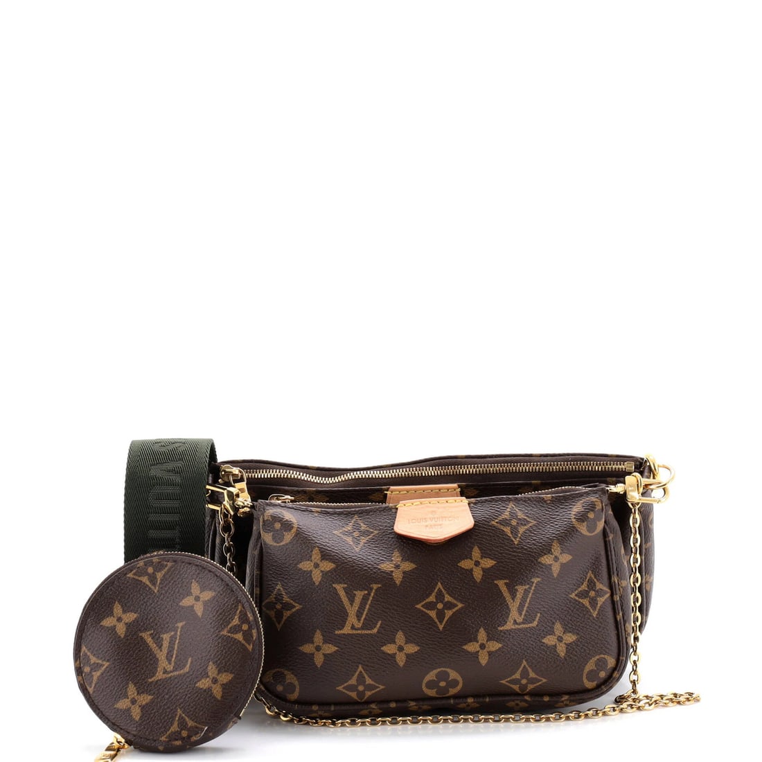 Louis Vuitton Monogram Canvas Pochette Multi Accessoires: Louis Vuitton Monogram Canvas Pochette Multi Accessoires Brown Louis Vuitton Monogram Canvas Pochette Multi Accessoires for sale. This cross body bag features a scuffed exterior with minor corner