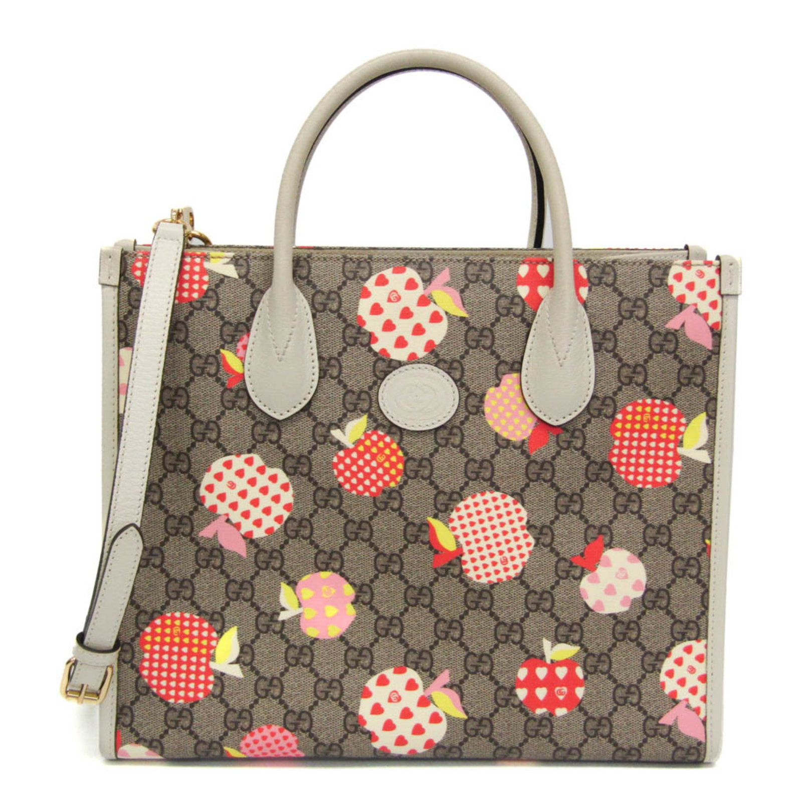Gucci Leather Handbag Supreme Shoulder Bag: Gucci Leather Handbag Supreme Shoulder Bag The Gucci Leather Handbag Supreme Shoulder Bag boasts a timeless design with a classic GG Supreme Apple Heart Reborn pattern, adding a touch of elegance to