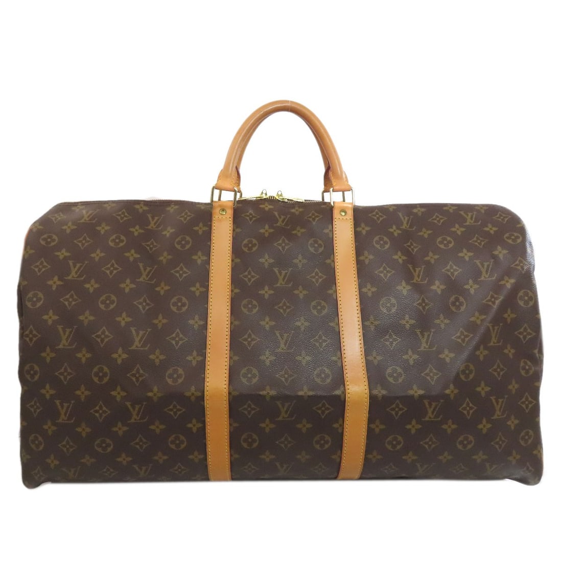 Louis Vuitton Monogram Canvas M41422 Kiepol Boston Bag 60: Louis Vuitton Monogram Canvas M41422 Kiepol Boston Bag 60 Brown Monogram Canvas Boston Bag from LOUIS VUITTON. This iconic bag features the brand's signature monogram canvas exterior in brown, a