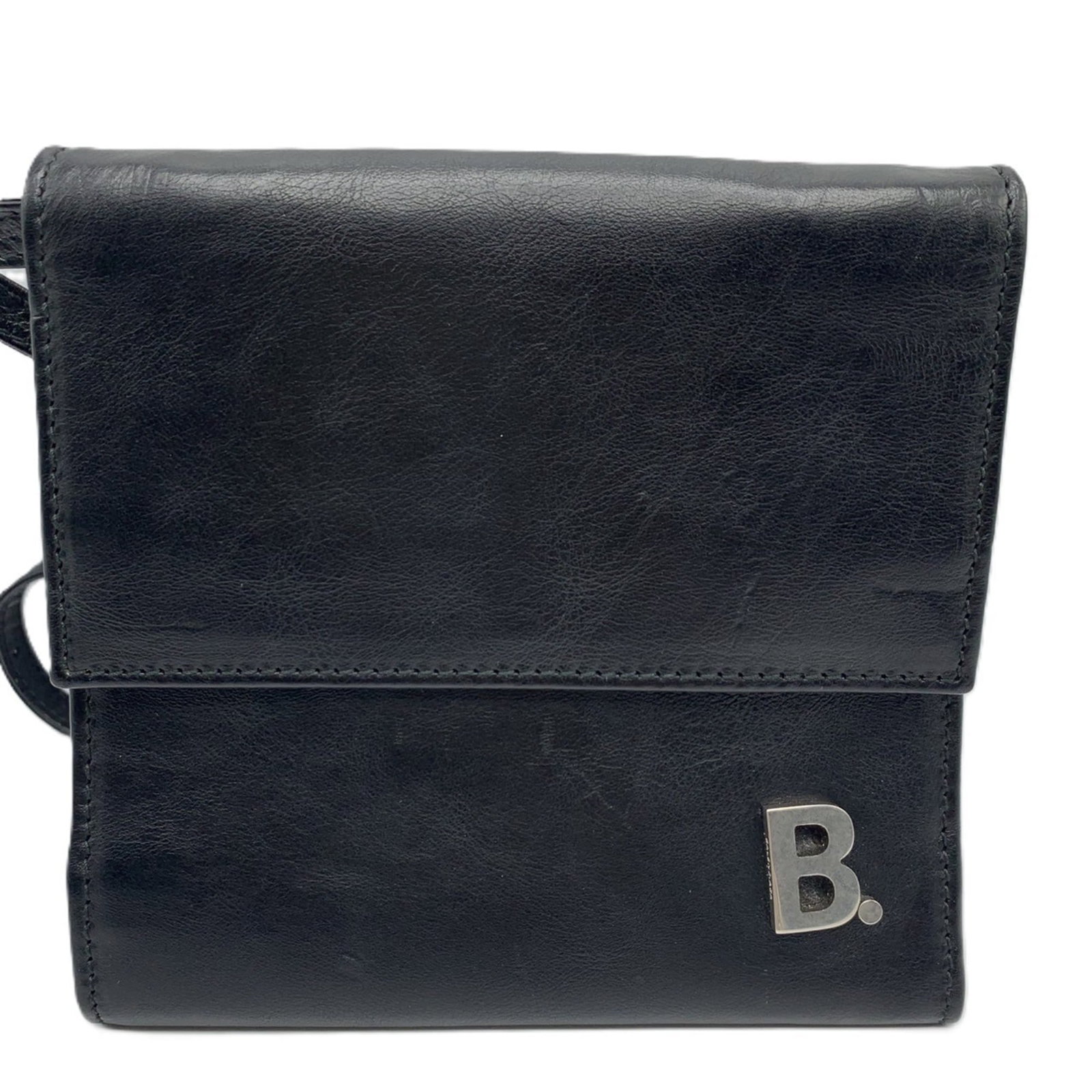 Chain Leather Wallet Shoulder: Chain Leather Wallet Shoulder Chain Leather Wallet Shoulder in Black. This Balenciaga shoulder wallet features chain leather material and a sleek black design. Its compact size and minimalist