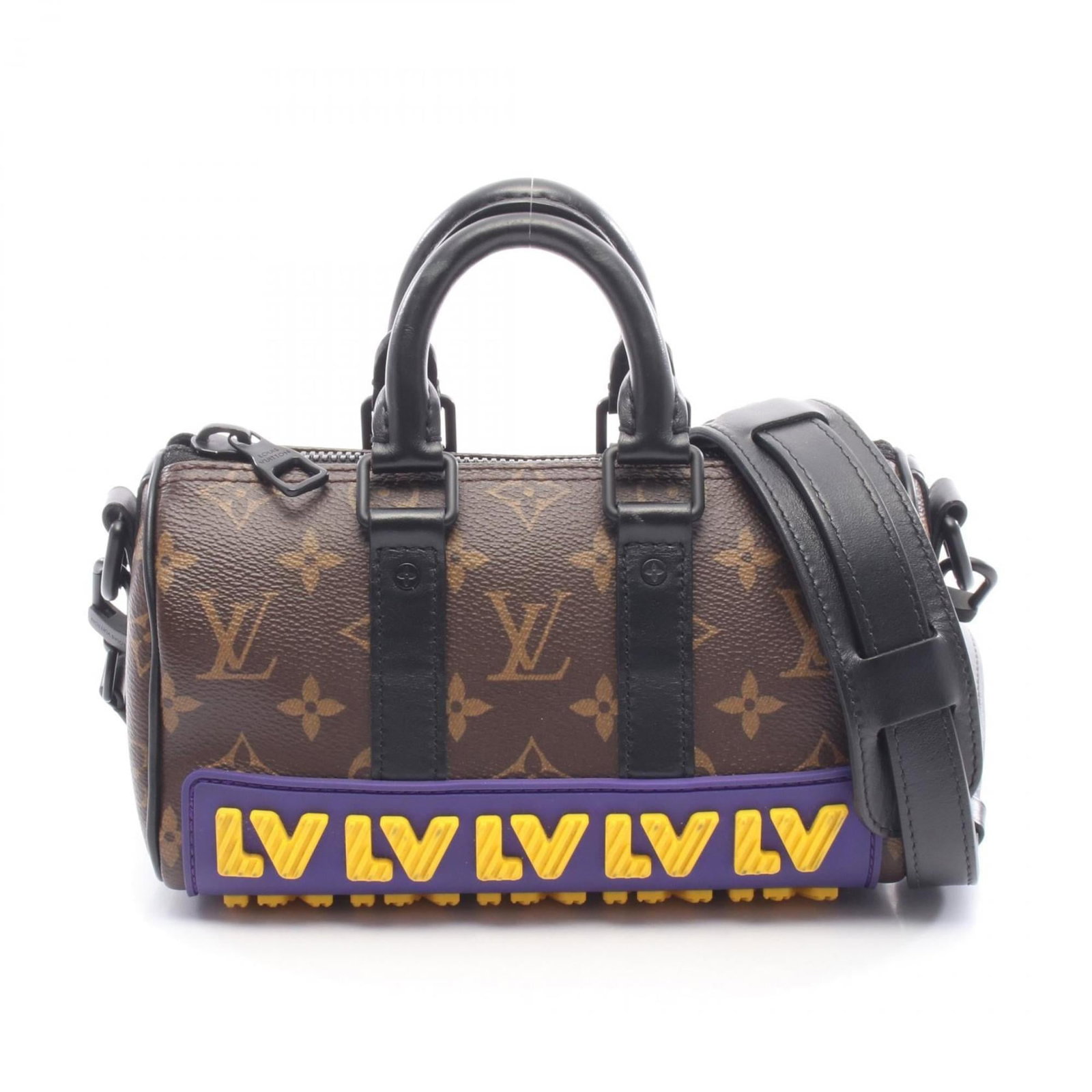 Tote Bag Monogram Leather Rubber Louis Vuitton: Tote Bag Monogram Leather Rubber Louis Vuitton Monogrammed leather tote bag with rubber accents, available in black, brown, or multi-color designs. The bag measures 12.5cm x 21cm x 9cm and features