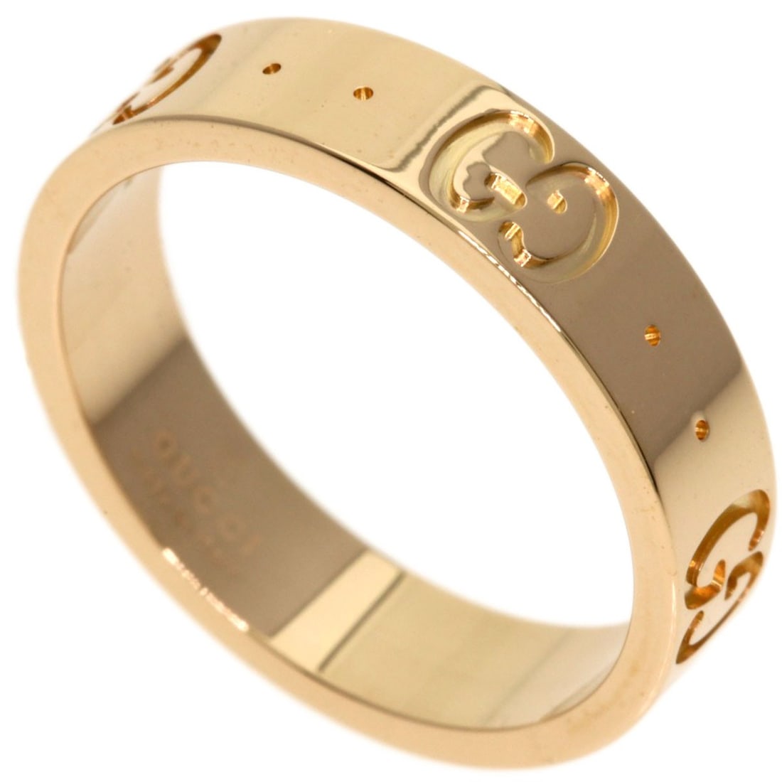 K18 Pink Gold Gucci Icon Ring: K18 Pink Gold Gucci Icon Ring K18 Pink Gold Gucci Icon Ring is a stunning gold ring featuring K18 pink gold material, a signature style from the renowned luxury brand Gucci. This ring boasts a gold