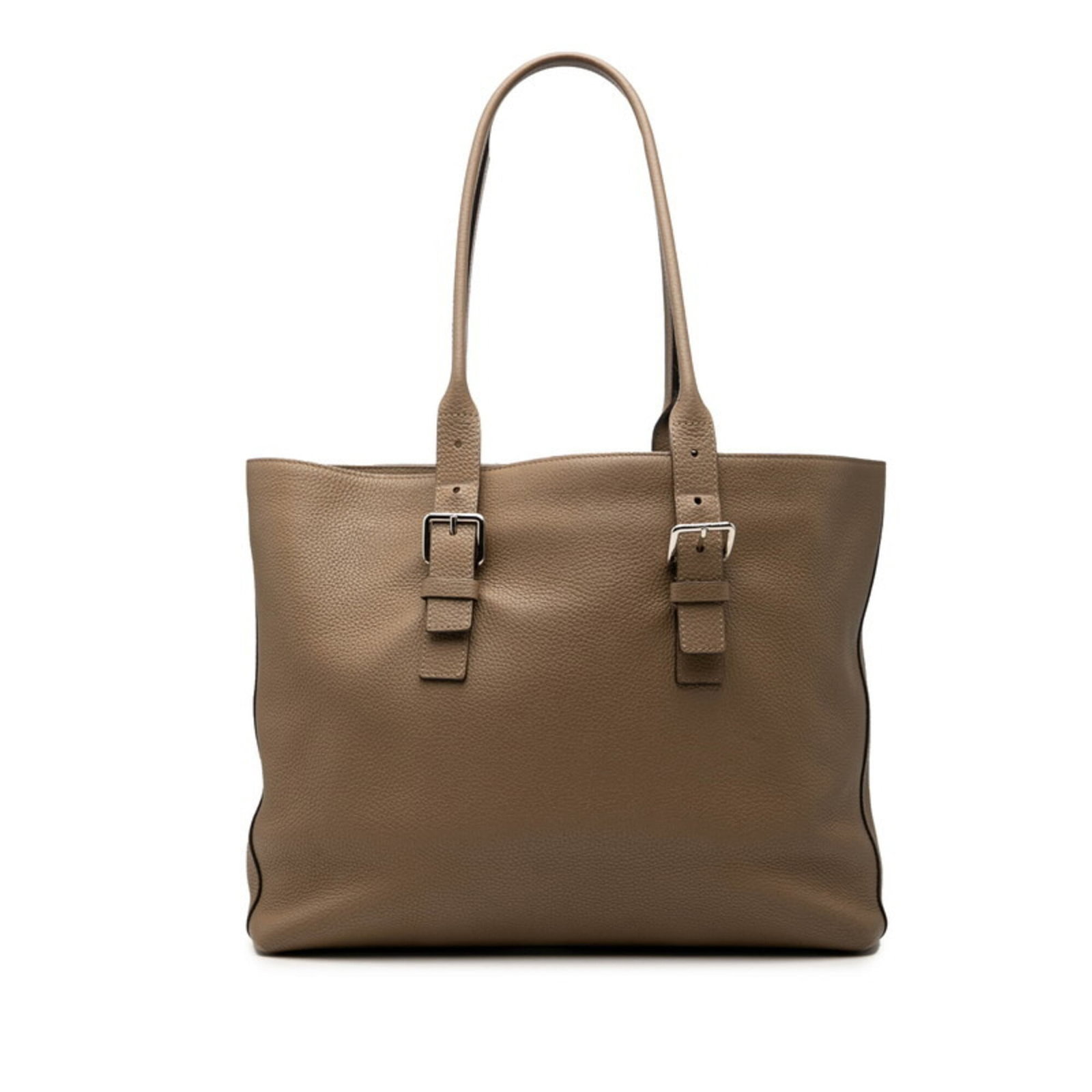 Vuitton Leather Bag Tote Shoulder Louis: Vuitton Leather Bag Tote Shoulder Louis Taurillon leather construction adds a touch of sophistication to this Louis Vuitton shoulder tote. With its classic brown color and spacious interior, this bag