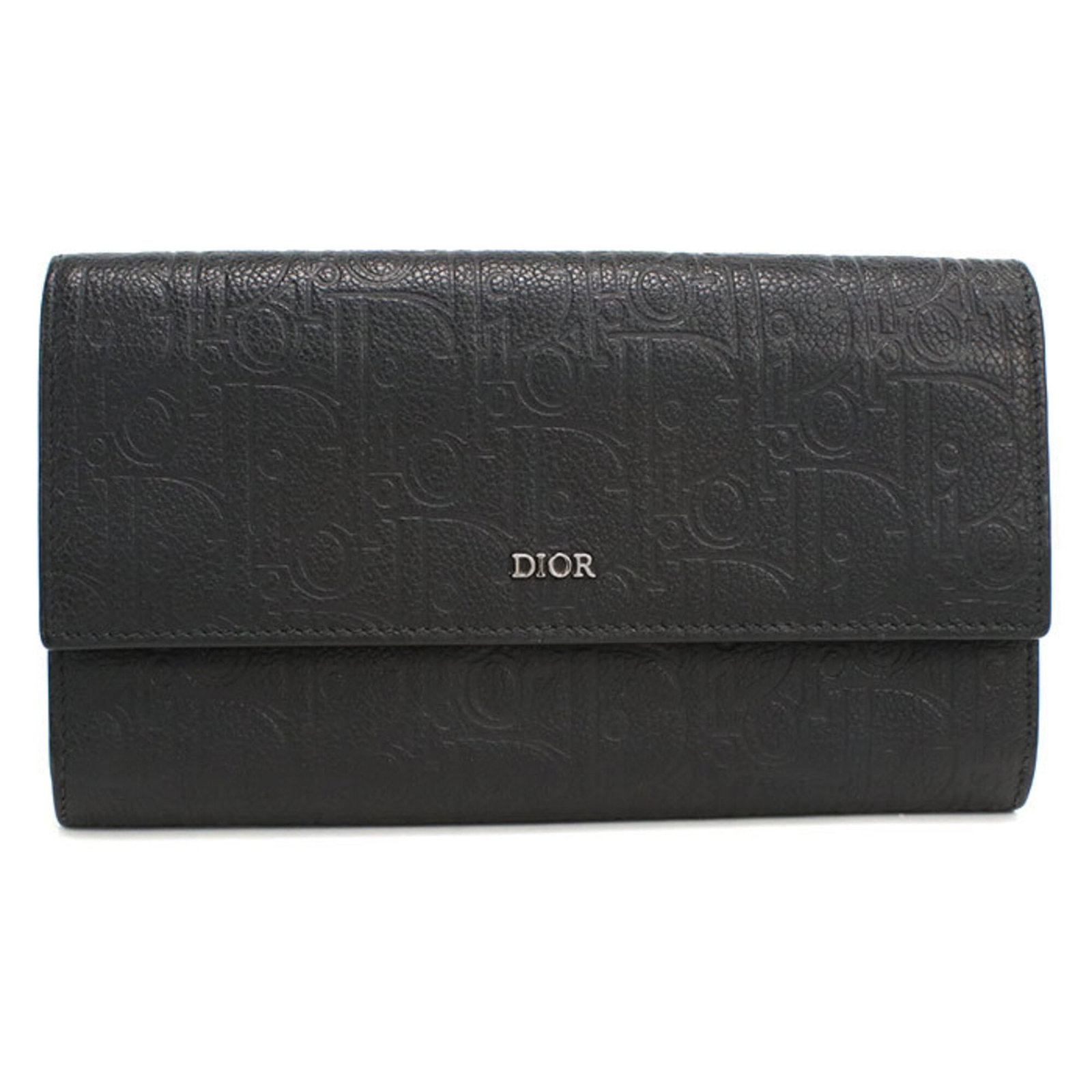 Long Leather Christian Dior Bi Fold Wallet: Long Leather Christian Dior Bi Fold Wallet The Long Leather Christian Dior Bi Fold Wallet is crafted from high-quality Calfskin leather, featuring a sleek black finish. Measuring 11.5cm x 20cm x