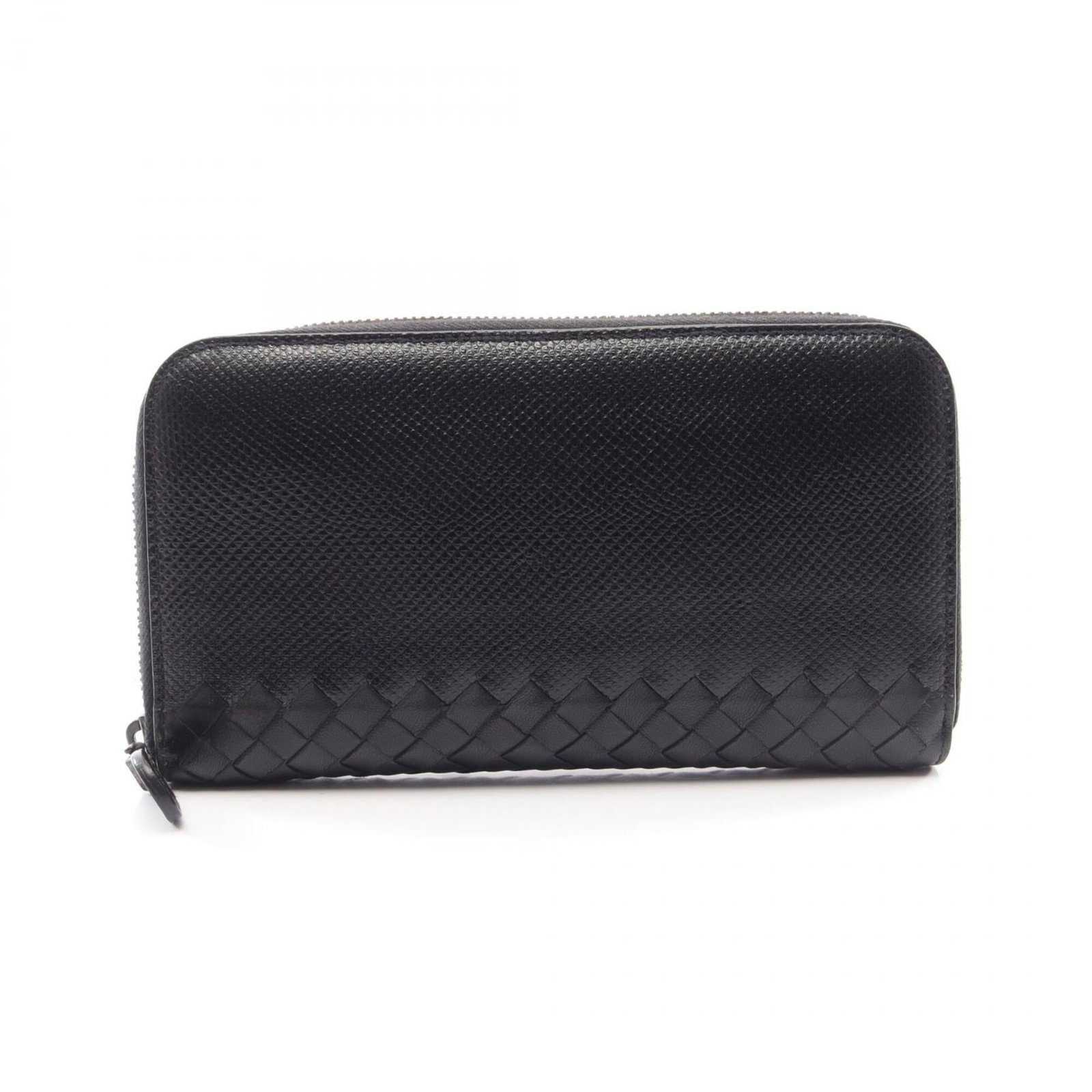 Bottega Veneta Long Wallet (Bi-Fold) Leather: Bottega Veneta Long Wallet (Bi-Fold) Leather Black Bottega Veneta long wallet with a bi-fold design, measuring 11cm x 19cm x 2cm, features high-quality leather construction. This classic wallet is a