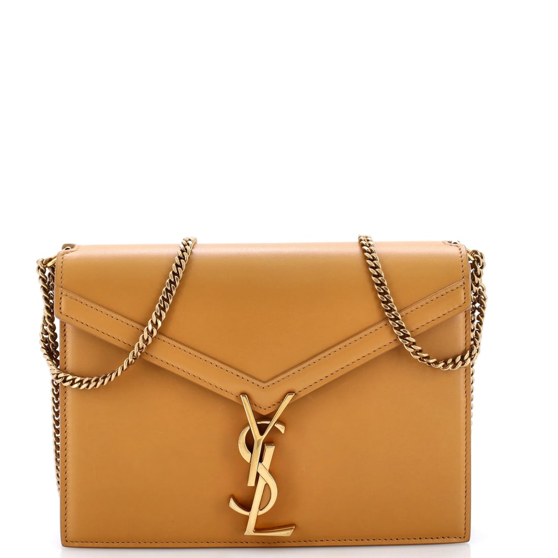 Cassandra Chain Bag Leather Medium Saint Laurent: Cassandra Chain Bag Leather Medium Saint Laurent The Saint Laurent Cassandra Chain Bag is a medium-sized leather cross body bag featuring a classic design with a chain shoulder strap. Its brown