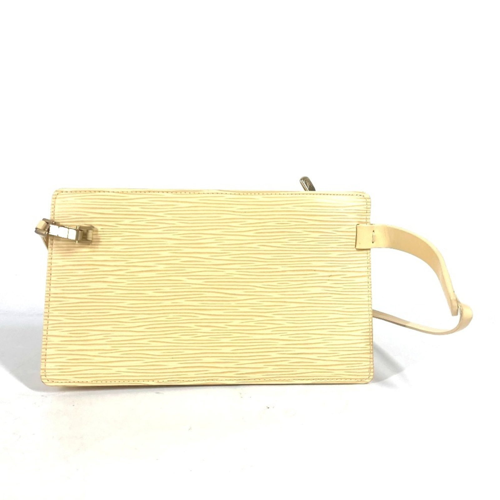 Epi Leather Sling Pouch Bag Louis Vuitton: Epi Leather Sling Pouch Bag Louis Vuitton Epi leather construction provides a durable and stylish base for this sleek Louis Vuitton pouch bag. Measuring 11.5cm x 20cm, the vanilla and yellow Epi