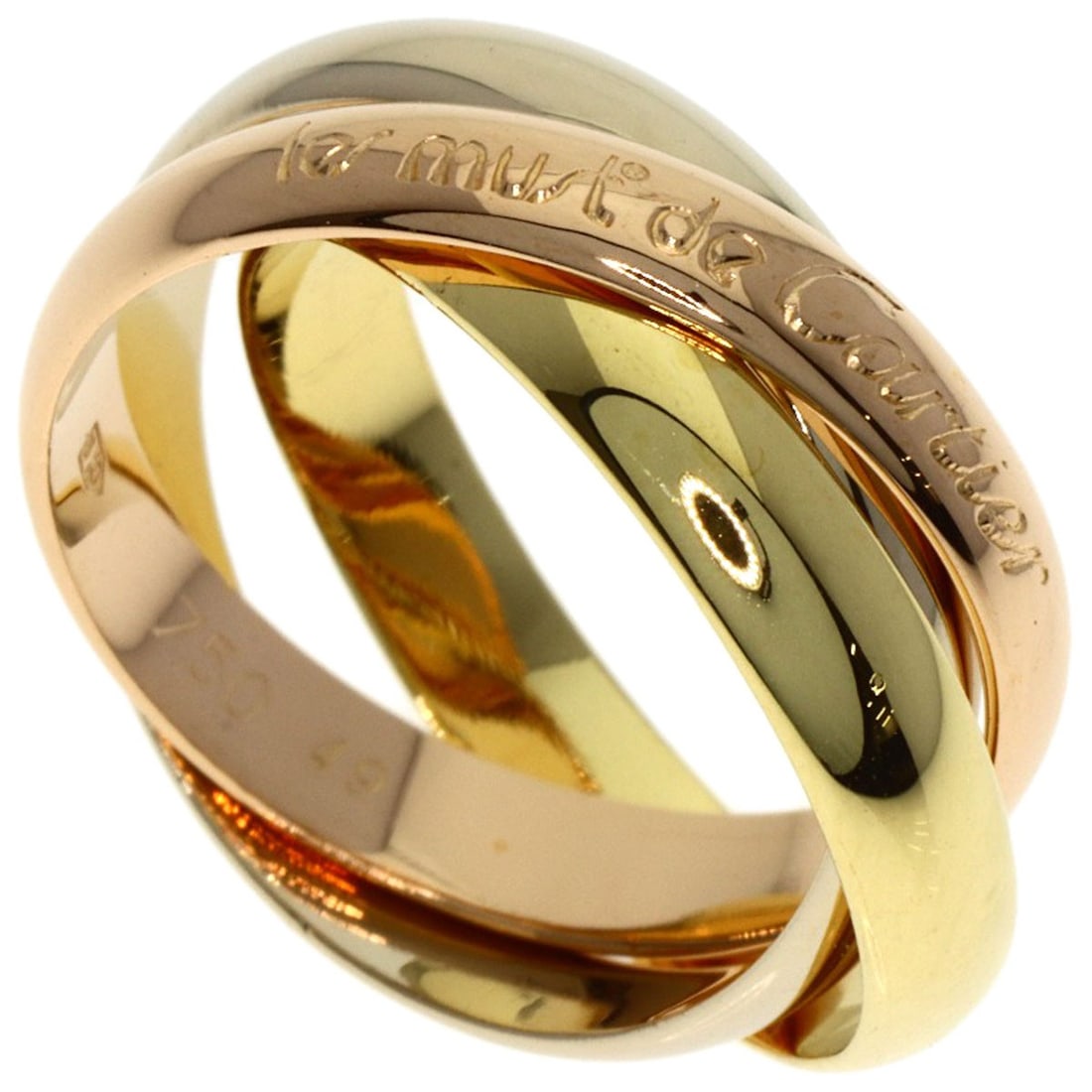 Cartier Trinity #49 Ring K18 Yellow Gold K18 White Gold: Cartier Trinity #49 Ring K18 Yellow Gold K18 White Gold Cartier Trinity #49 Ring is a K18 Yellow Gold and K18 White Gold masterpiece. This stunning ring features a signature and bears the mark of the 
