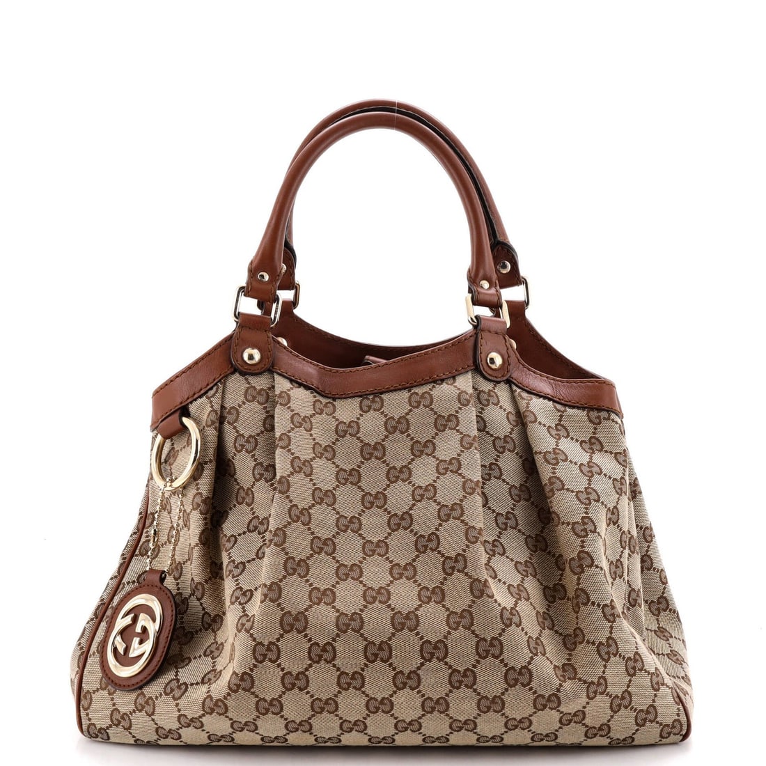 Canvas GG Tote Leather Medium Gucci Sukey