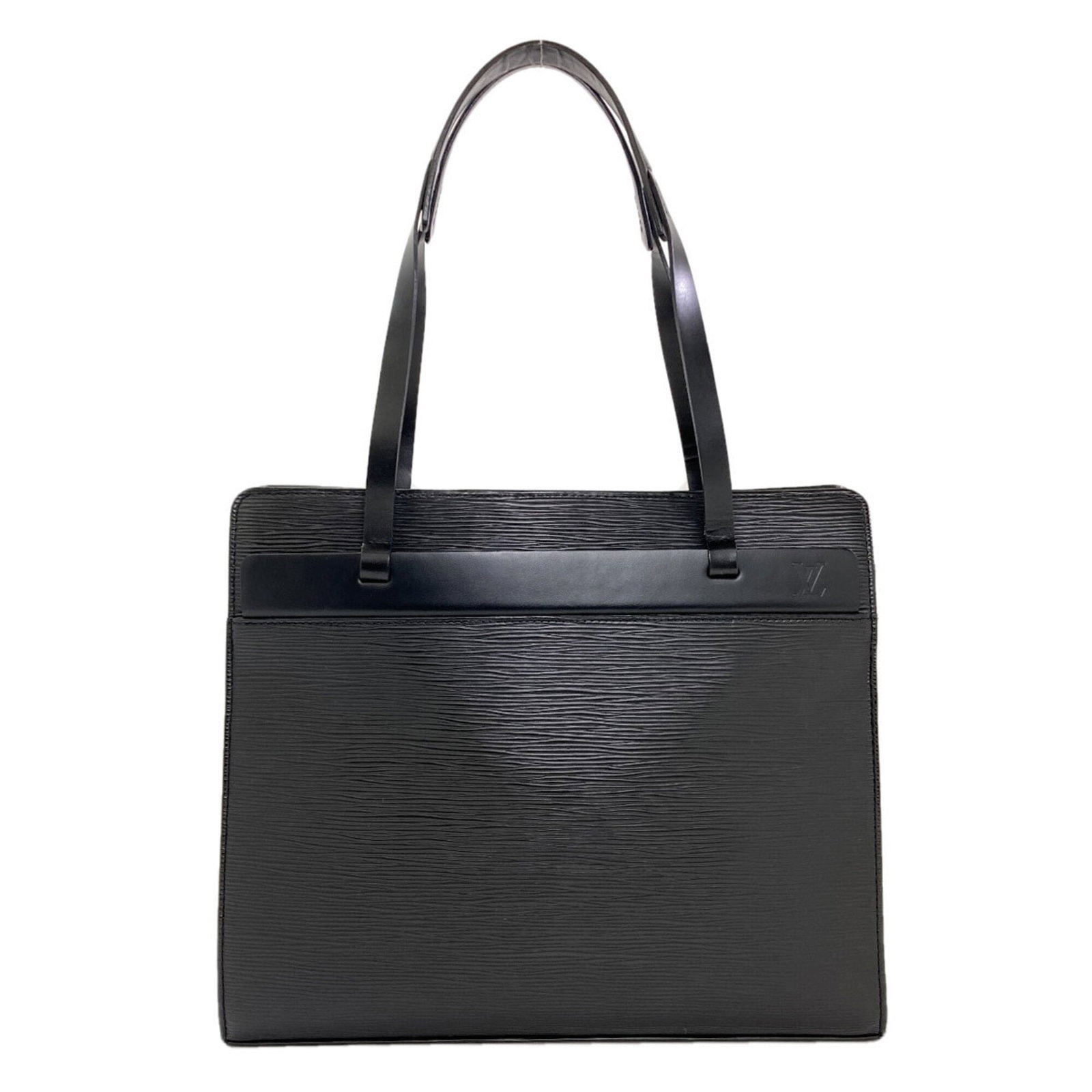 Epi Leather Louis Vuitton Tote Bag: Epi Leather Louis Vuitton Tote Bag Epi leather Louis Vuitton tote bag with a classic Noir color and a sturdy 45cm zipper closure. Measuring 26.5cm x 31cm x 11cm, this stylish tote bag is designed to