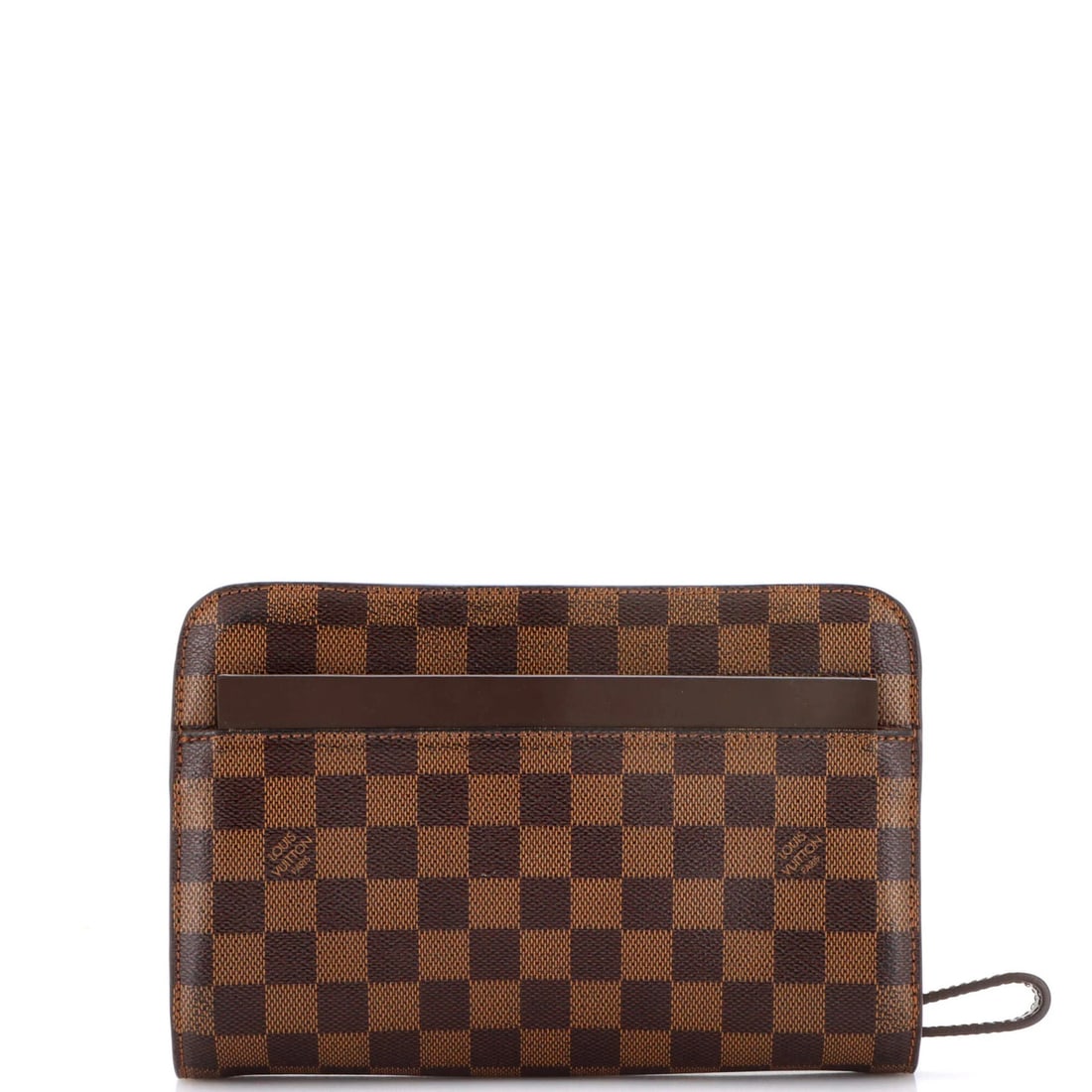 Saint Louis Pochette Damier Vuitton: Saint Louis Pochette Damier Vuitton The Saint Louis Pochette Damier Vuitton is a classic brown canvas coated clutch from Louis Vuitton, featuring a timeless damier pattern. With its gold hardware and 