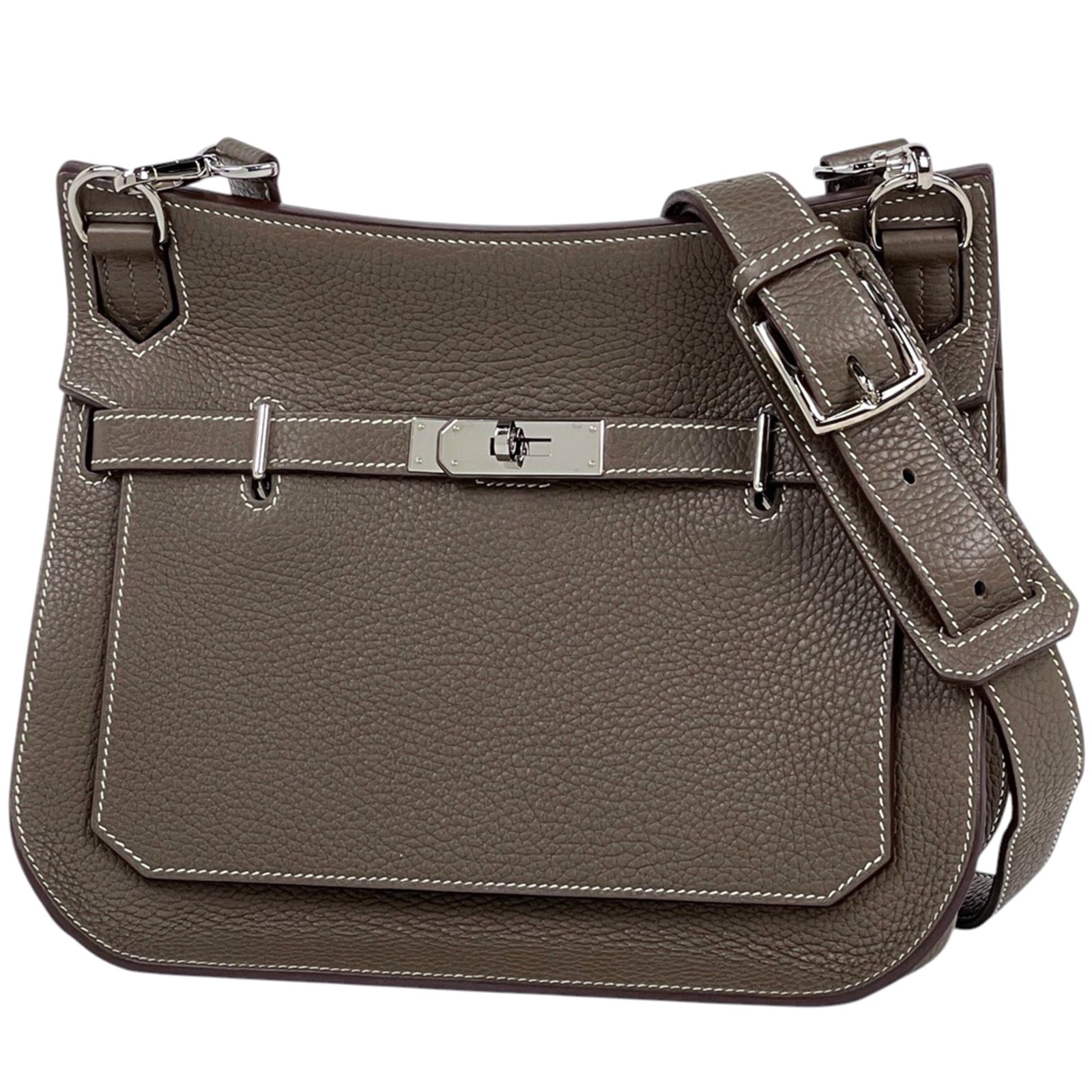 Hermes Shoulder Bag Taurillon Clemence Leather: Hermes Shoulder Bag Taurillon Clemence Leather Taurillon Clemence leather is a signature Herm?s material, known for its exceptional durability and rich, velvety texture. This shoulder bag features a c