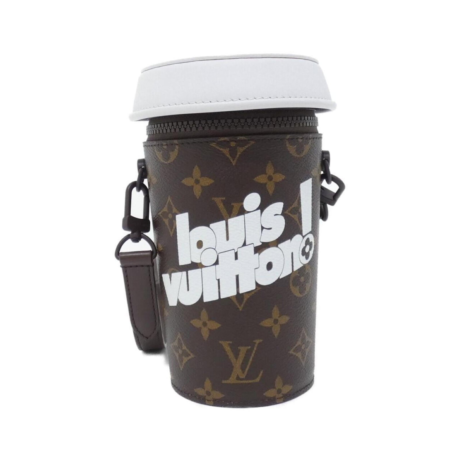 Canvas Coated Louis Vuitton Bag Shoulder: Canvas Coated Louis Vuitton Bag Shoulder Marron coated canvas shoulder bag with classic Louis Vuitton design, measuring 19cm x 9cm x 14cm. This stylish bag features a timeless look and durable