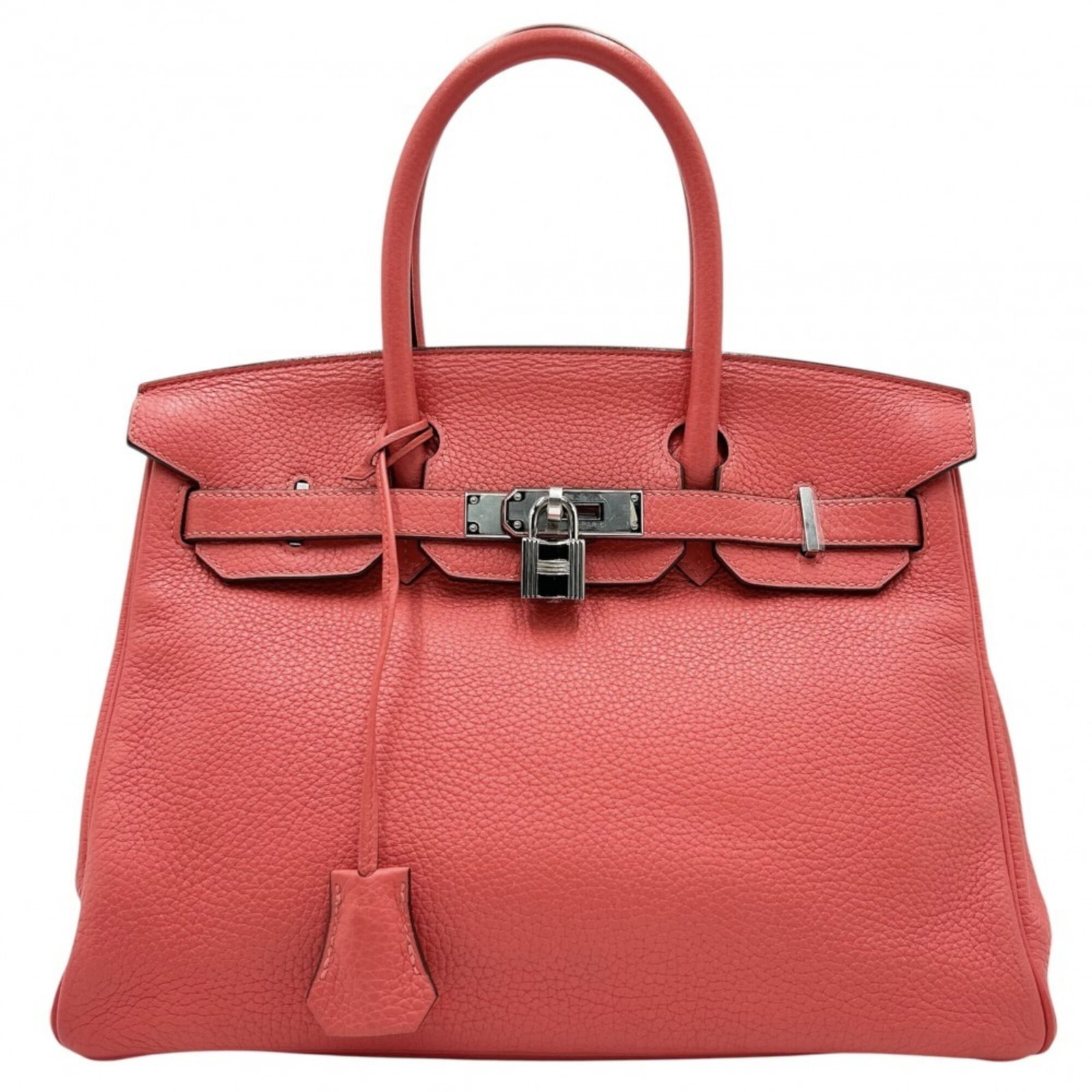 Handbag Leather Hermes: Handbag Leather Hermes Pink Hermes leather handbag with a size of 23cm x 30cm x 15cm. This handbag features high-quality leather material and a distinctive pink color. Item Specifics: Brand: Hermes Ty