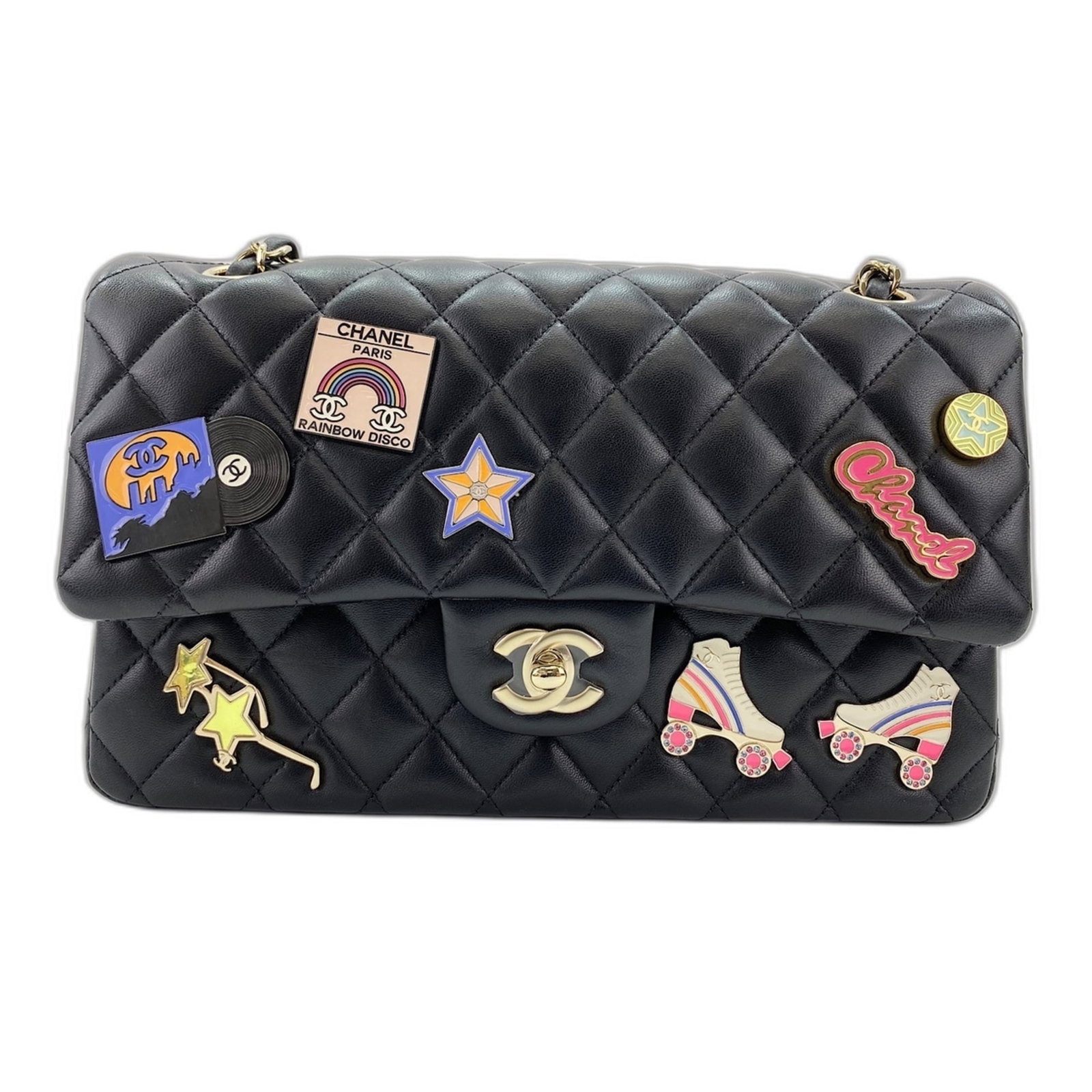 Shoulder Bag by Chanel: Shoulder Bag by Chanel Black Chanel shoulder bag with dimensions 15cm x 25cm x 6cm. This sleek and stylish bag features a classic design with clean lines and a timeless color palette. Item Specifics: 