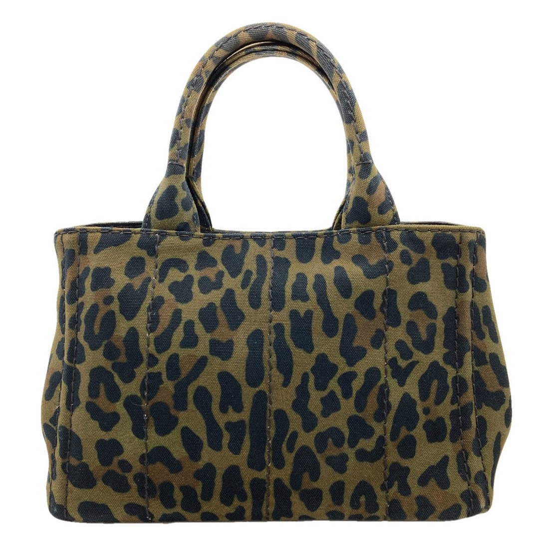 Prada Canapa Mini Leopard Pattern 2Way Handbag Canvas - 2