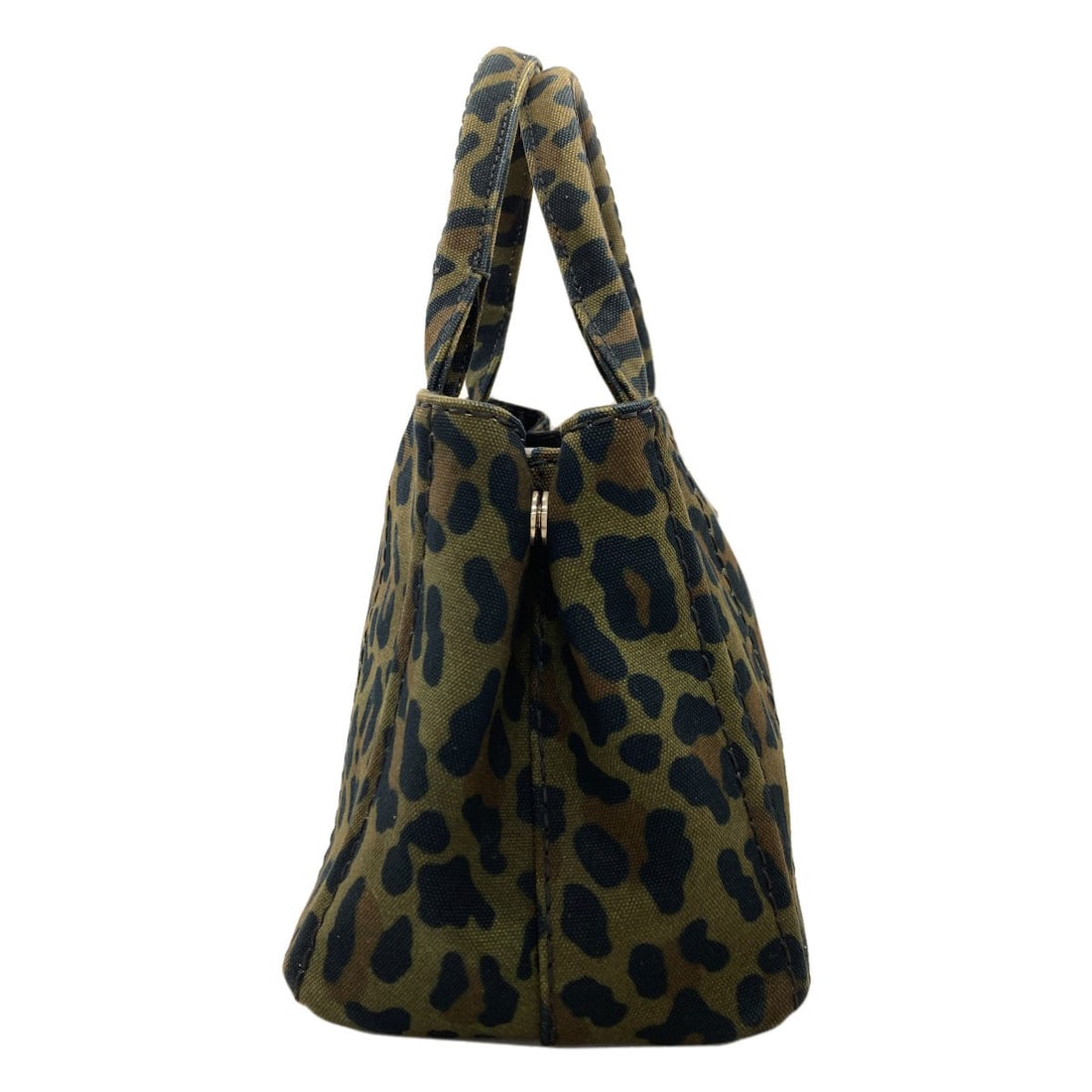 Prada Canapa Mini Leopard Pattern 2Way Handbag Canvas - 3
