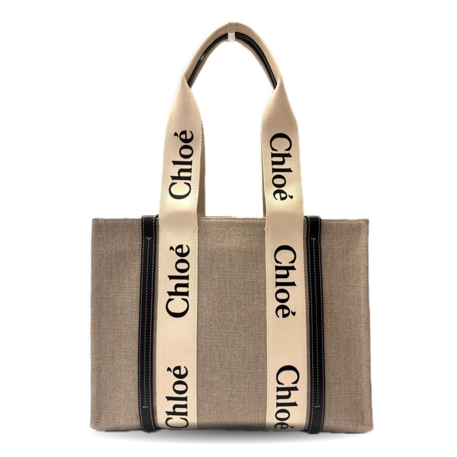 Canvas Chlo Tote: Canvas Chlo Tote Canvas Chlo Tote, a stylish and versatile tote bag made from high-quality canvas, features a classic beige color and a spacious interior. Measuring 26cm x 36.5cm x 12.5cm, it has a st