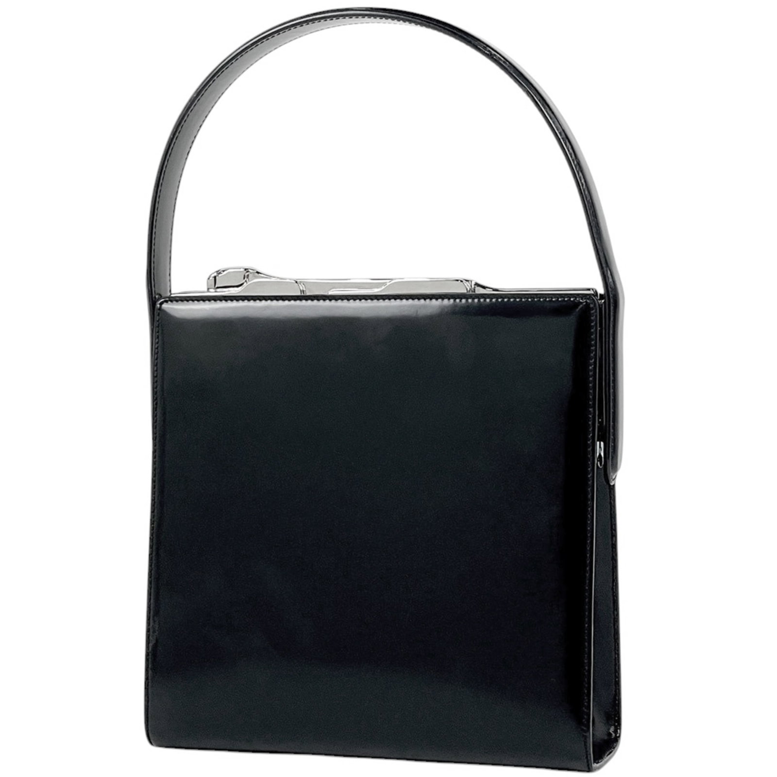 Handbag Leather Cartier: Handbag Leather Cartier Cartier's sleek black leather handbag boasts a sophisticated 21cm x 20.5cm x 6.5cm design, making it a stylish accessory for any woman. The bag's classic shape and premium