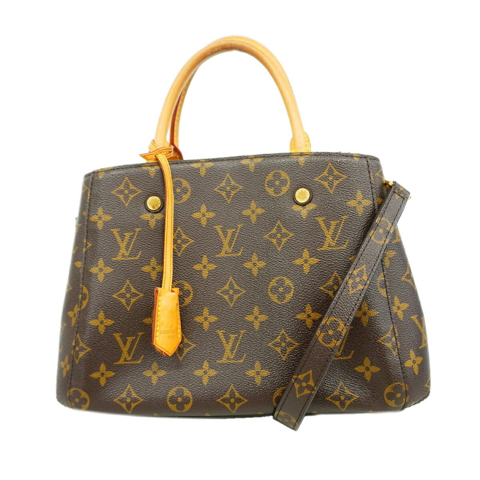 Handbag Louis Vuitton: Handbag Louis Vuitton Brown Louis Vuitton handbag with dimensions 20.5cm x 29cm x 13cm. This women's handbag features a classic design with a signature Louis Vuitton monogram pattern. The item is in t